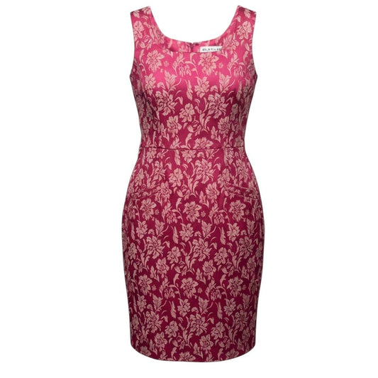 Floral Jacquard Sheath Midi Dress By Clotilde New York In Pink, Size: 0
