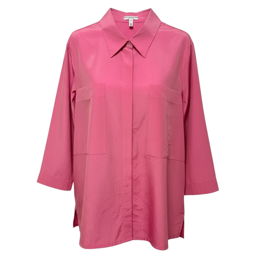 Silk Blend Shirt Designer By Escada Sport In Pink, Size: M