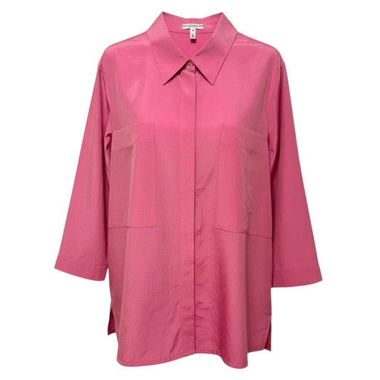 Silk Blend Shirt Designer By Escada Sport In Pink, Size: M