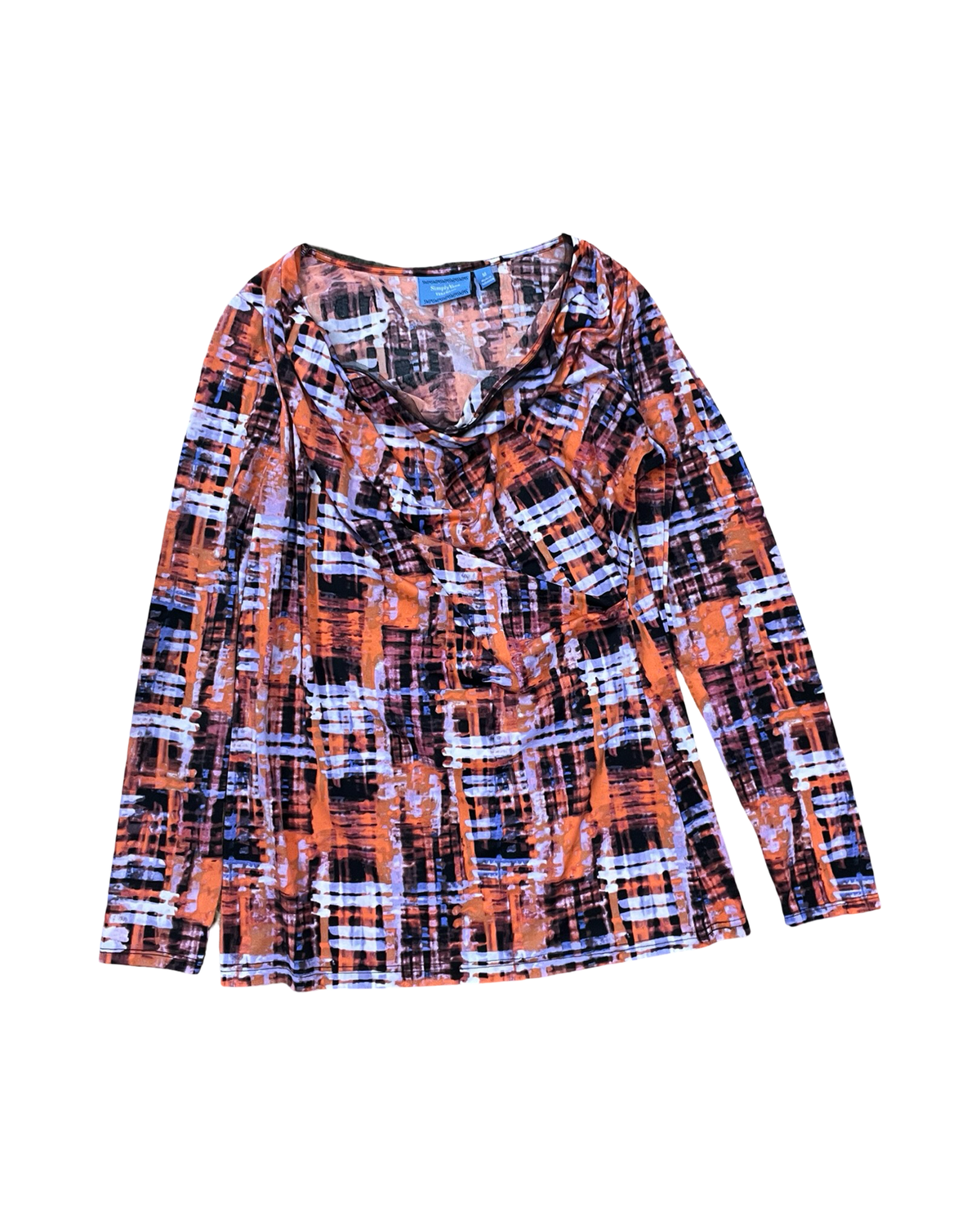 Top Ls By Simply Vera In Blue & Orange, Size:M