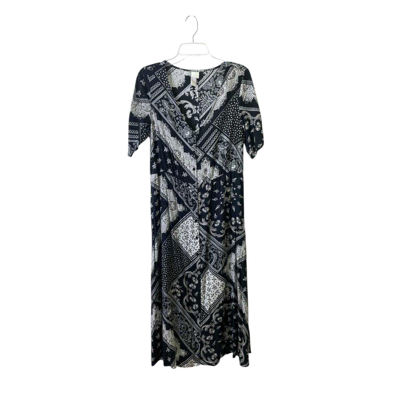 Dress Casual Maxi By H&M In Black & White, Size:M
