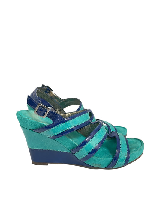 Sandals Heels Wedge By Aerosoles In Blue, Size:7.5