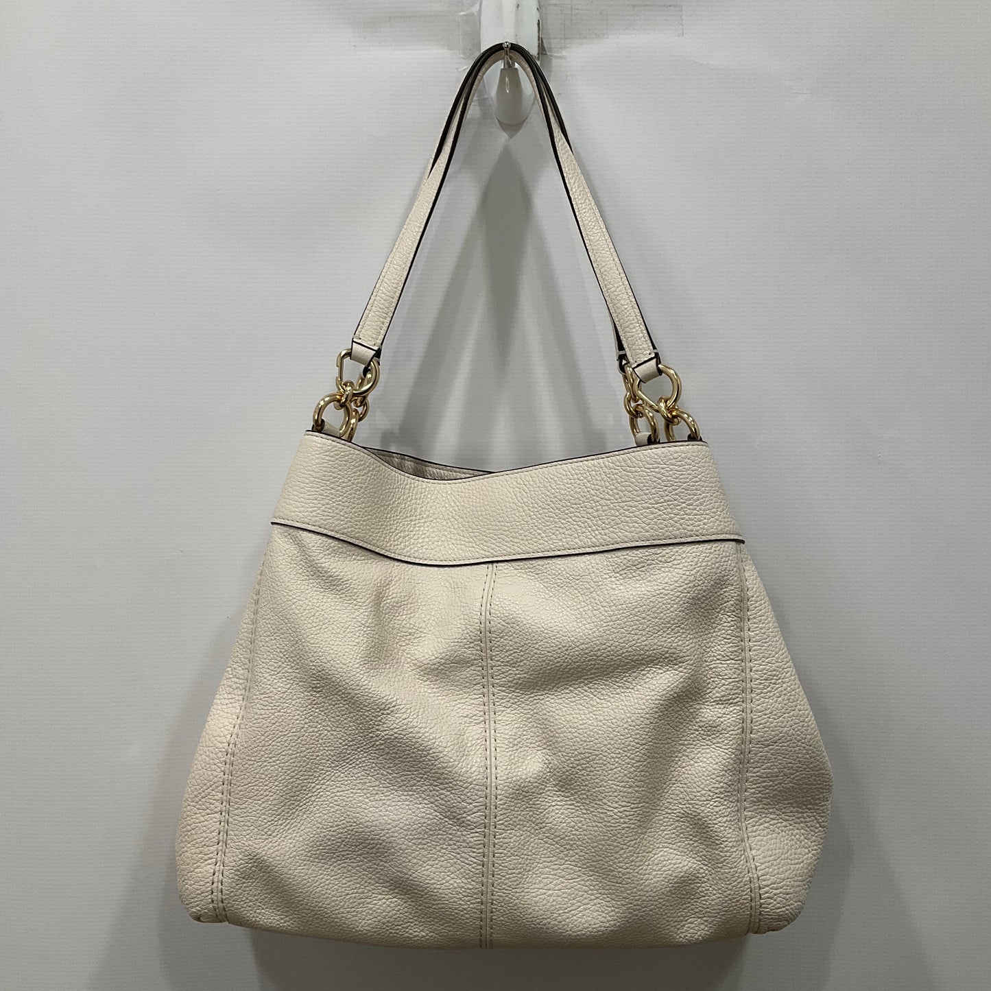 Handbag Designer By Coach In Cream, Size:Medium