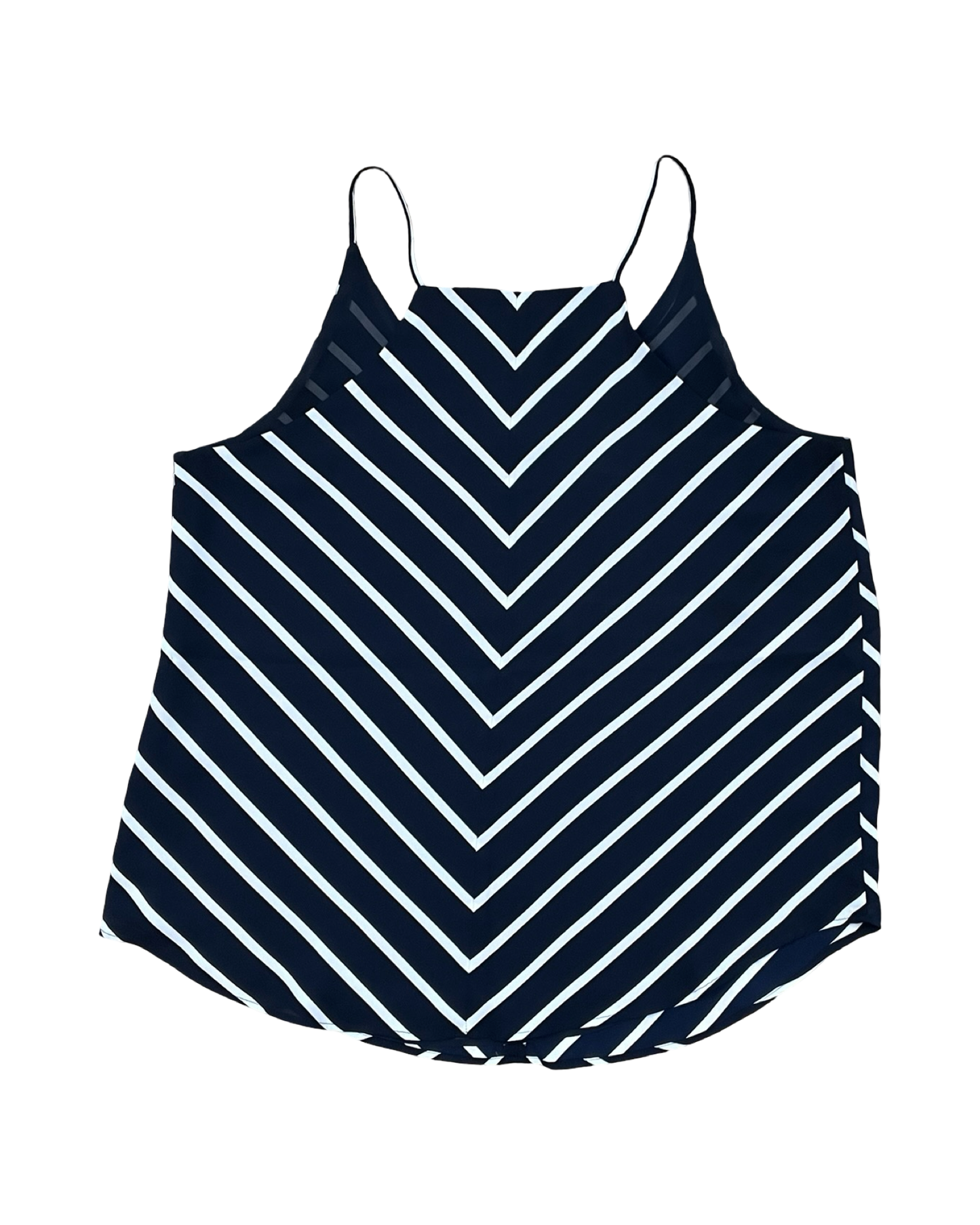 Top Sleeveless By Loft In Blue & White, Size:L