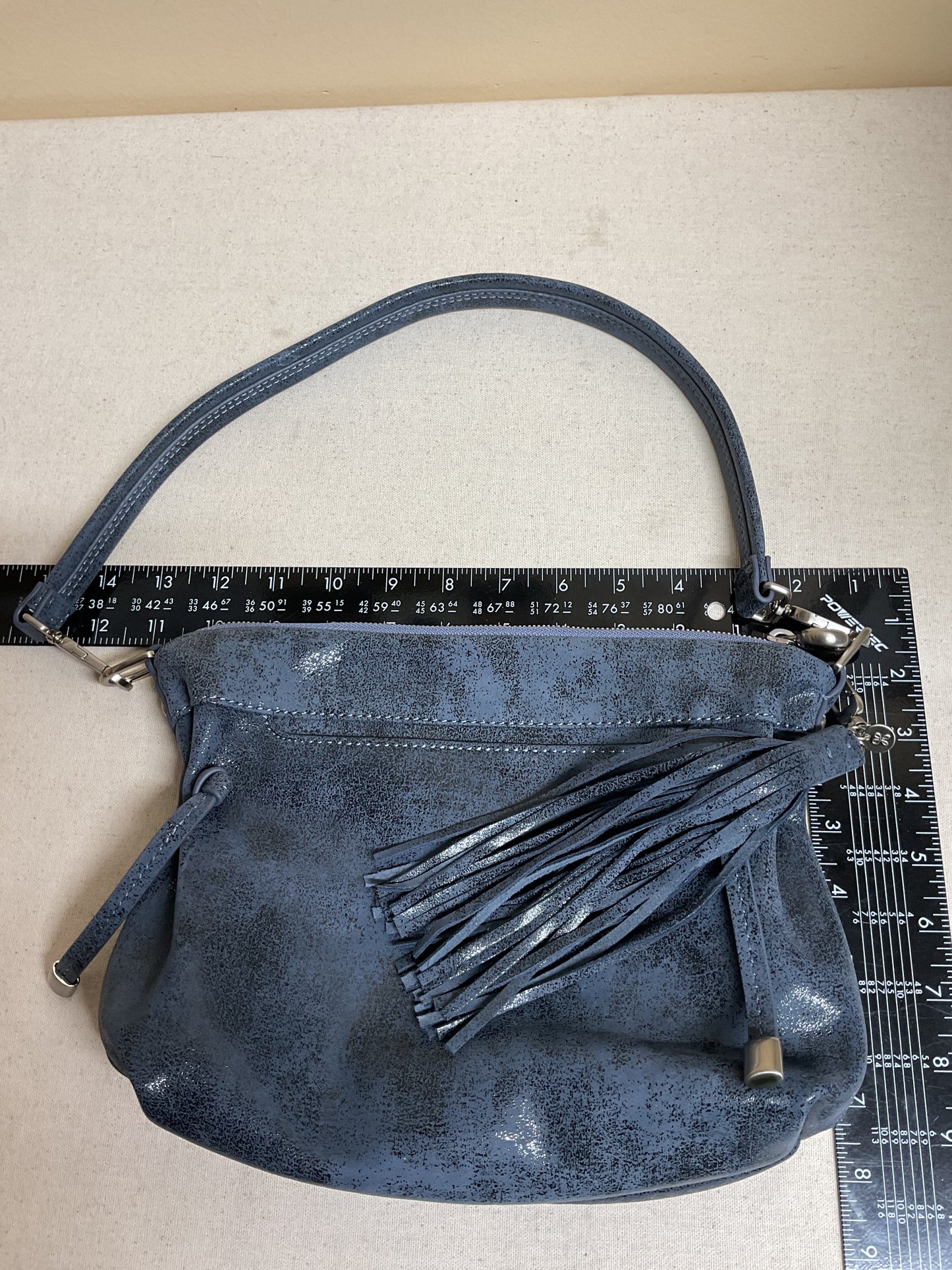 Handbag Leather By Hobo Intl In Blue & Silver, Size:Medium