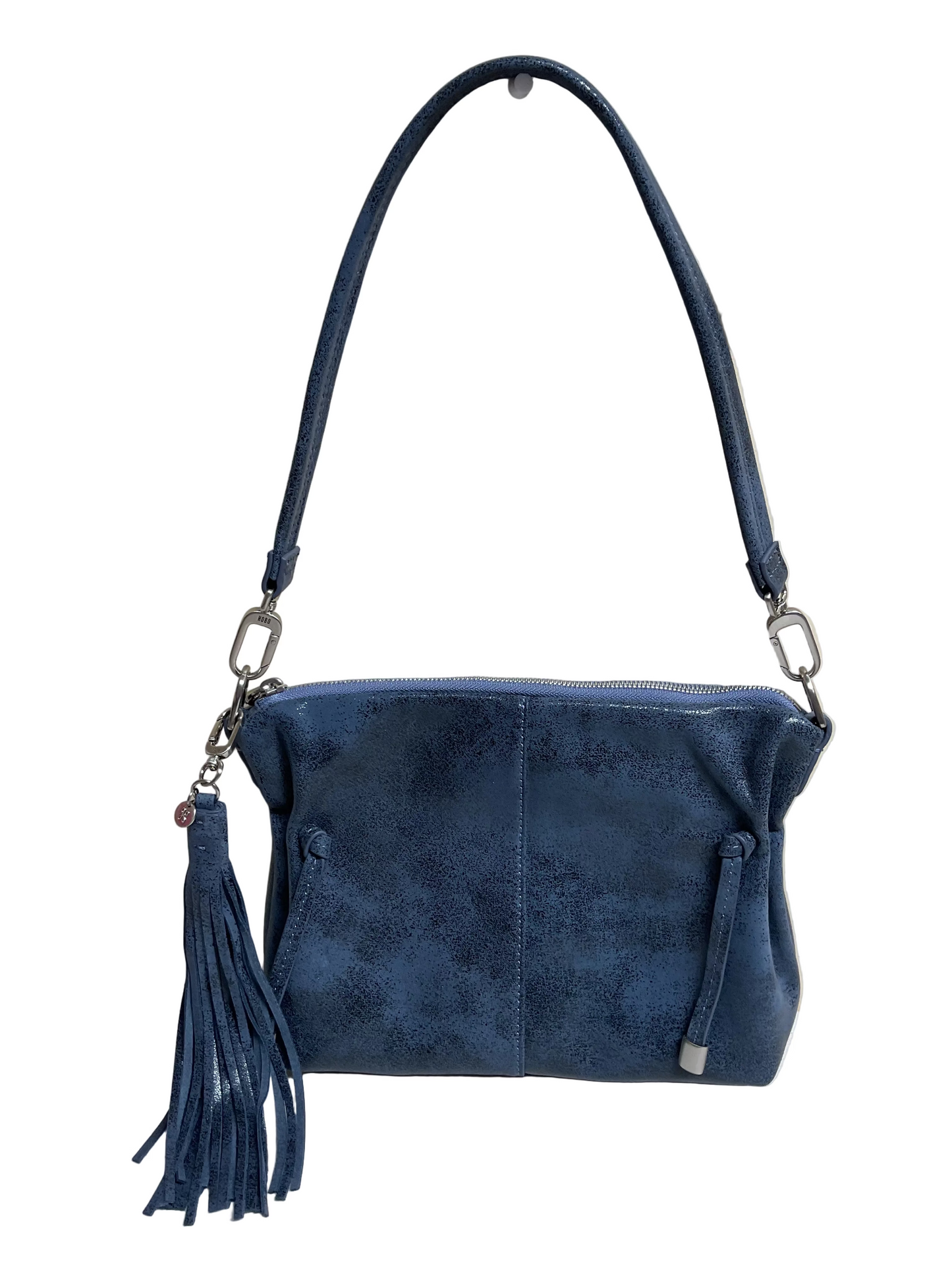 Handbag Leather By Hobo Intl In Blue & Silver, Size:Medium