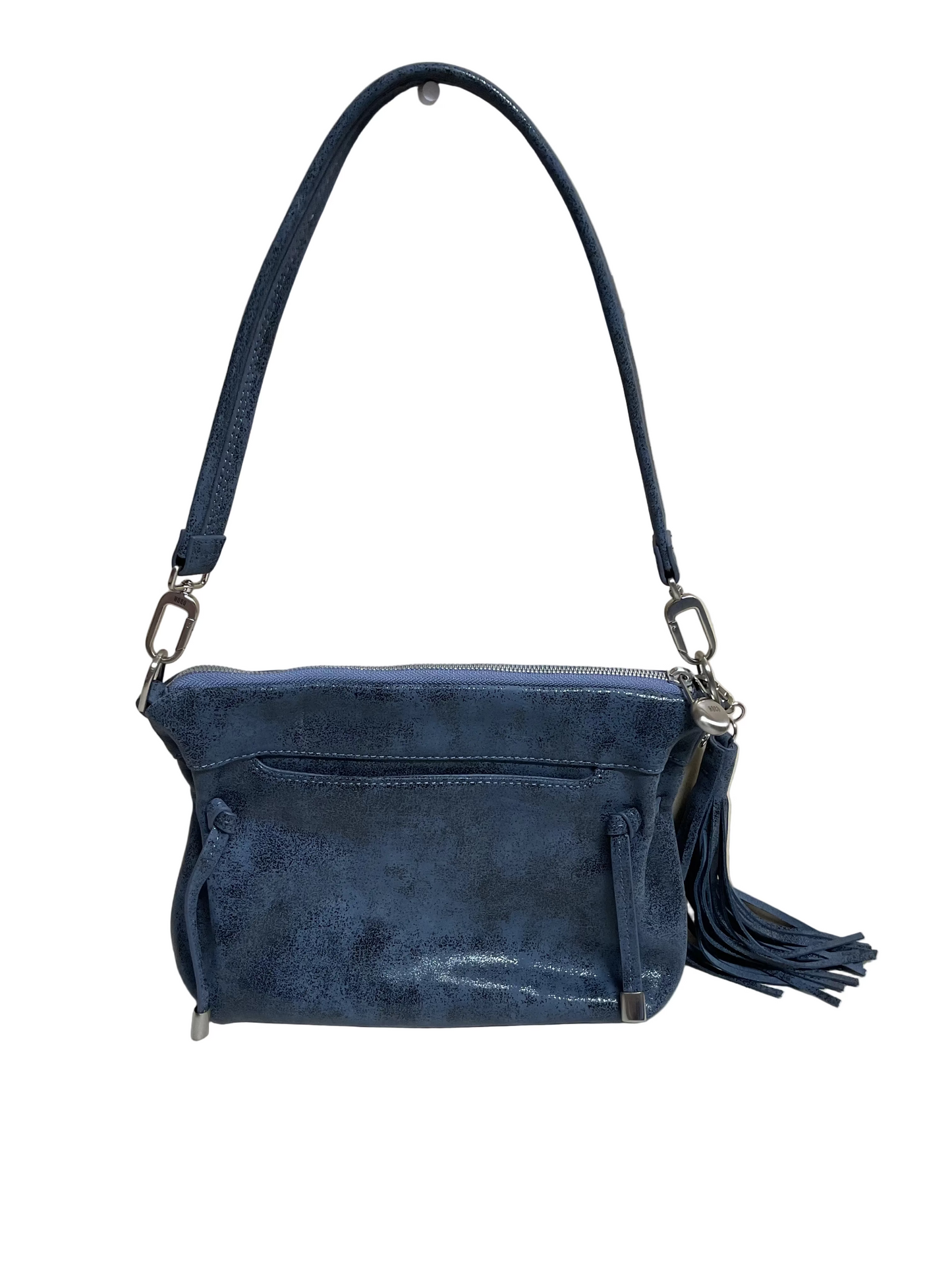 Handbag Leather By Hobo Intl In Blue & Silver, Size:Medium