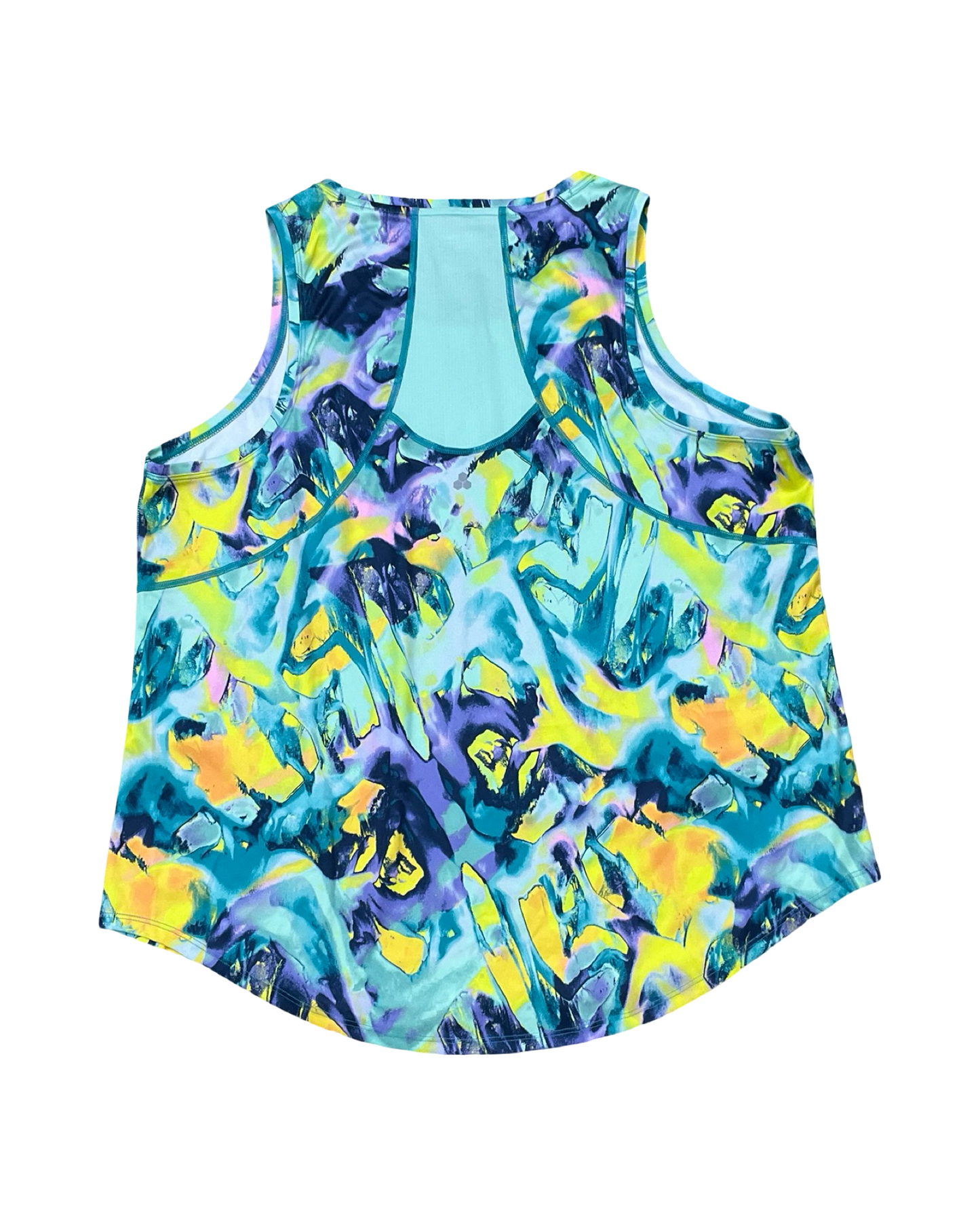 Athletic Tank Top By Tek Gear In Green & Yellow, Size:1X