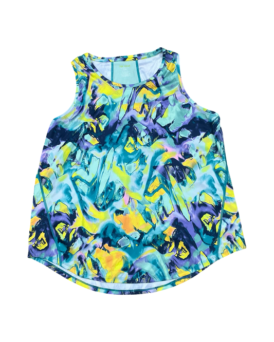 Athletic Tank Top By Tek Gear In Green & Yellow, Size:1X