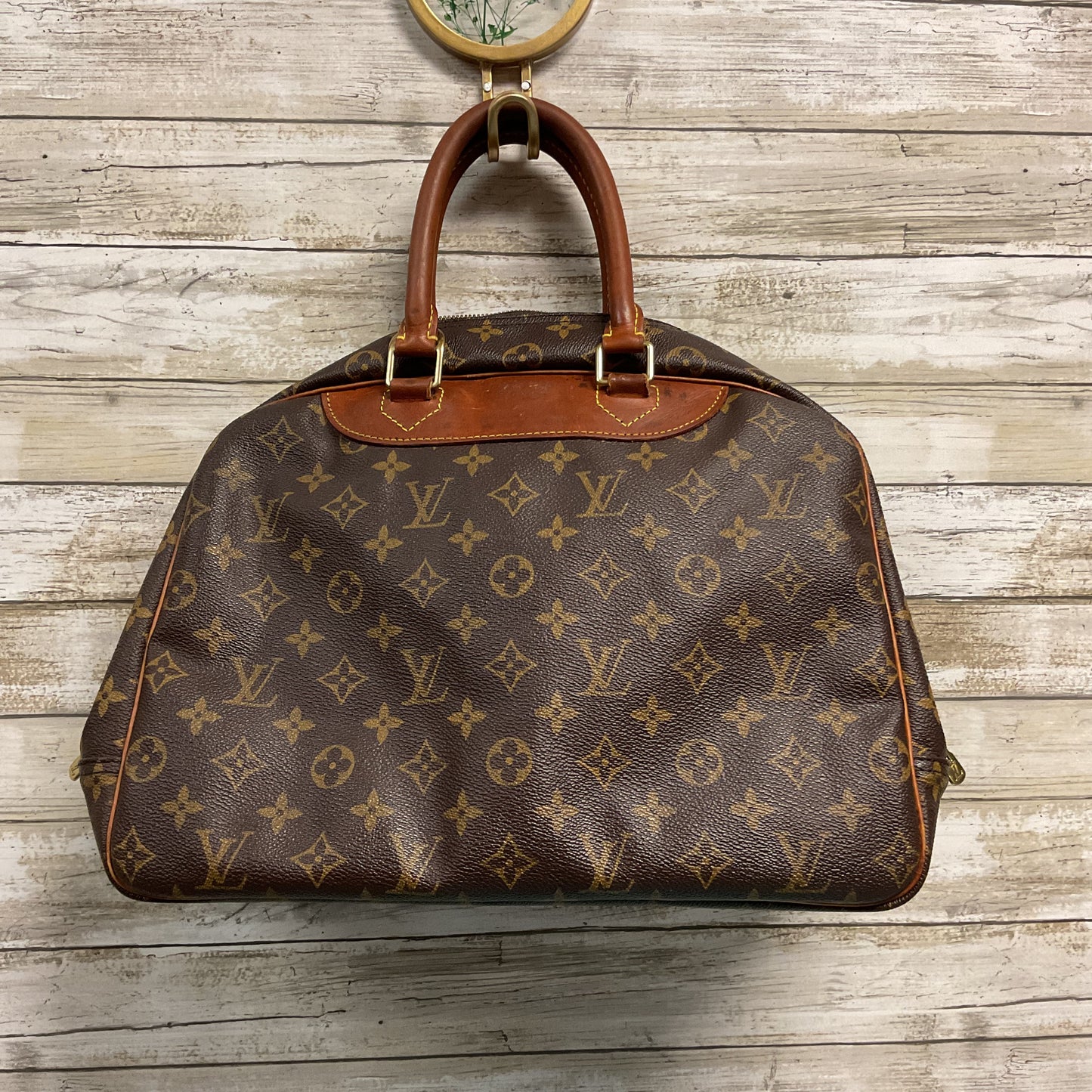 Handbag Luxury Designer By Louis Vuitton In Brown, Size:Medium