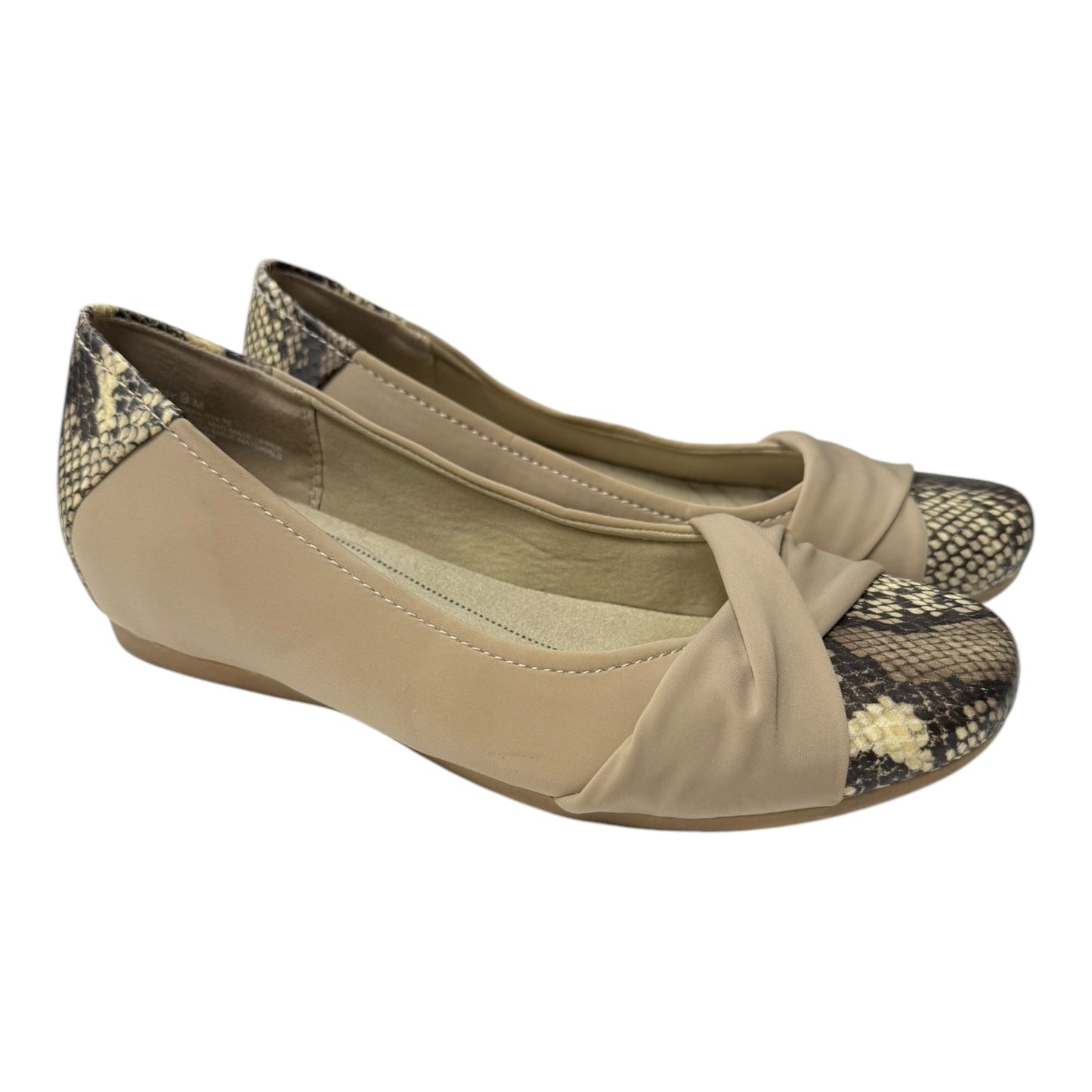 Shoes Flats By Bare Traps In Snakeskin Print, Size:9