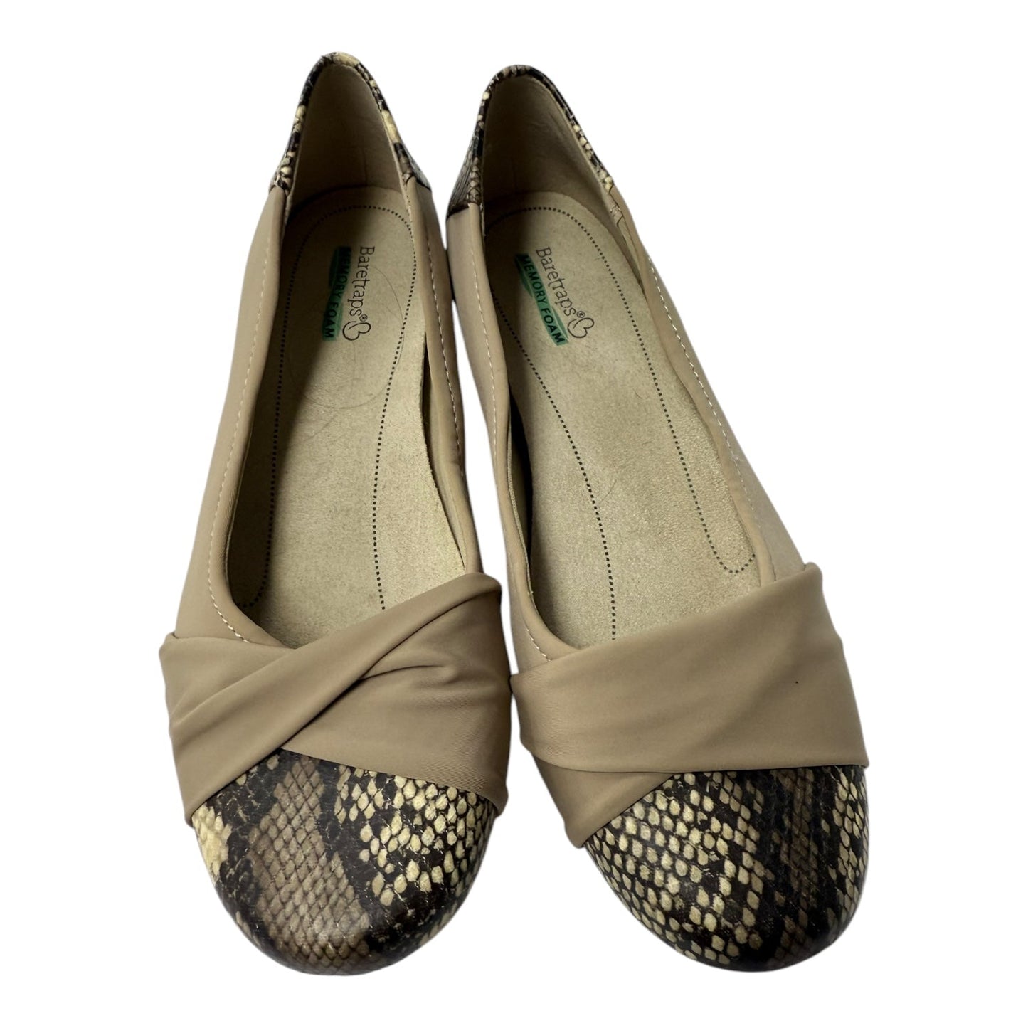 Shoes Flats By Bare Traps In Snakeskin Print, Size:9