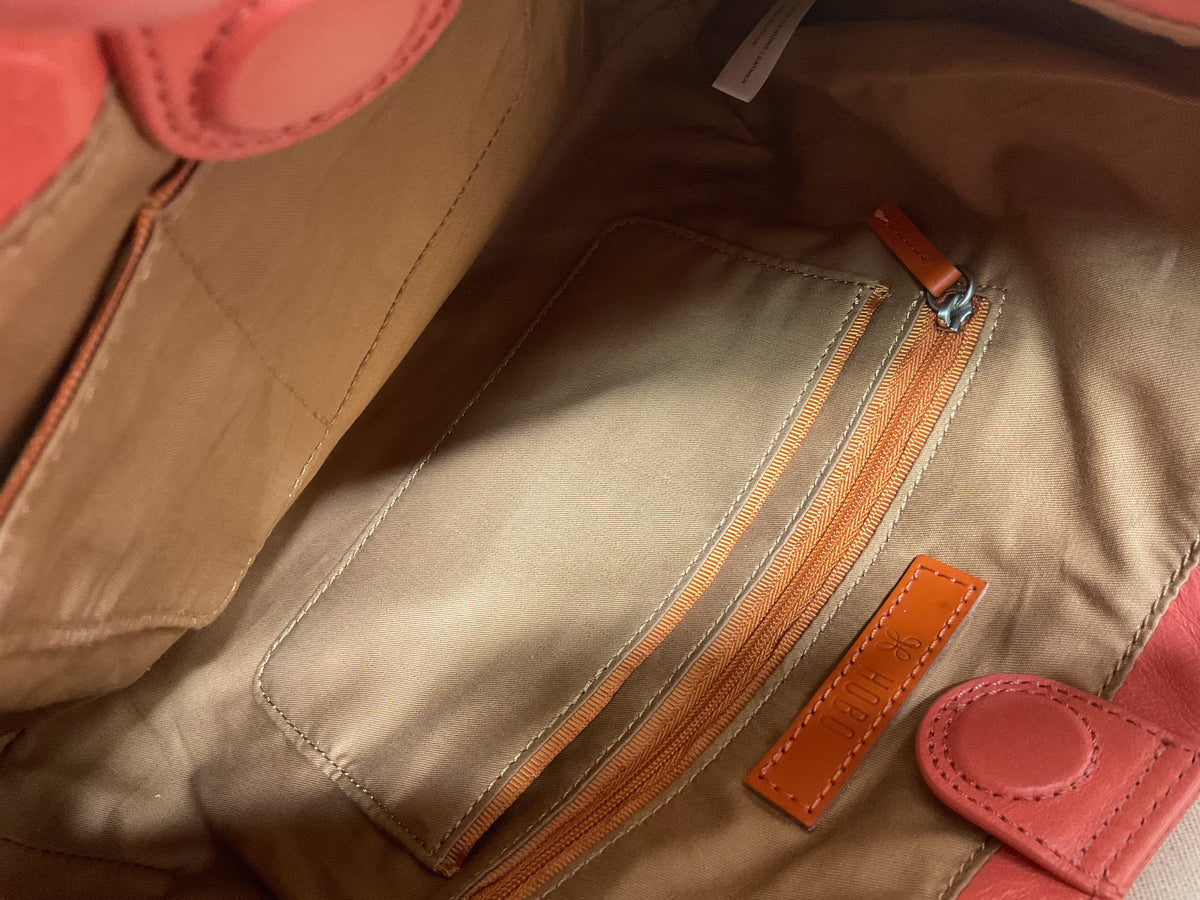 Handbag Leather By Hobo Intl In Coral, Size:Medium