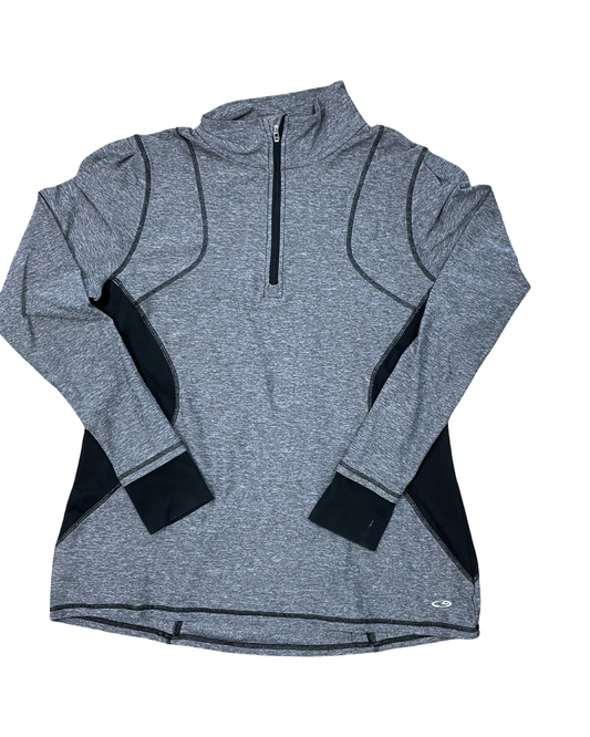 Athletic Top Ls Collar By Champion In Grey, Size:L