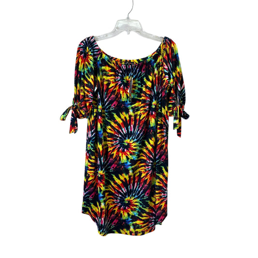 Top Ss Basic By Absolutely it In Rainbow Print, Size:2X