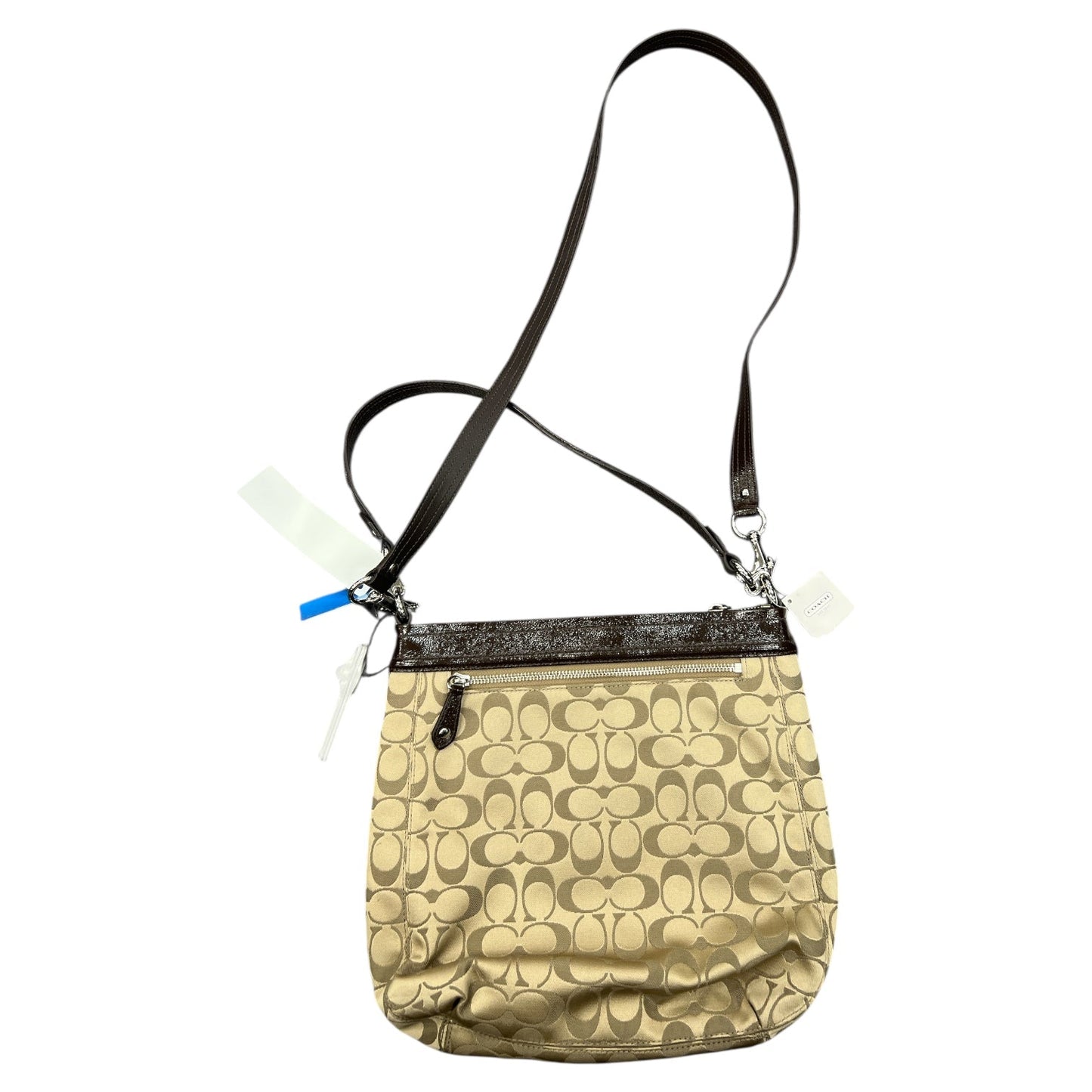 Crossbody Designer By Coach In Tan, Size:Medium