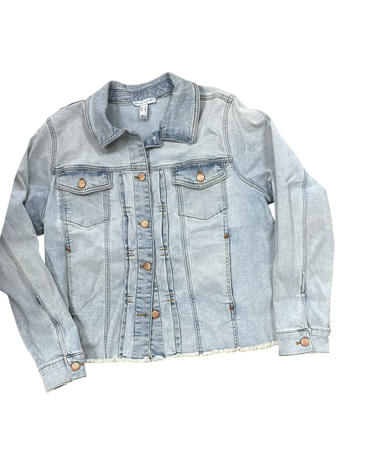 Jacket Denim By Clothes Mentor In Maroon, Size:0