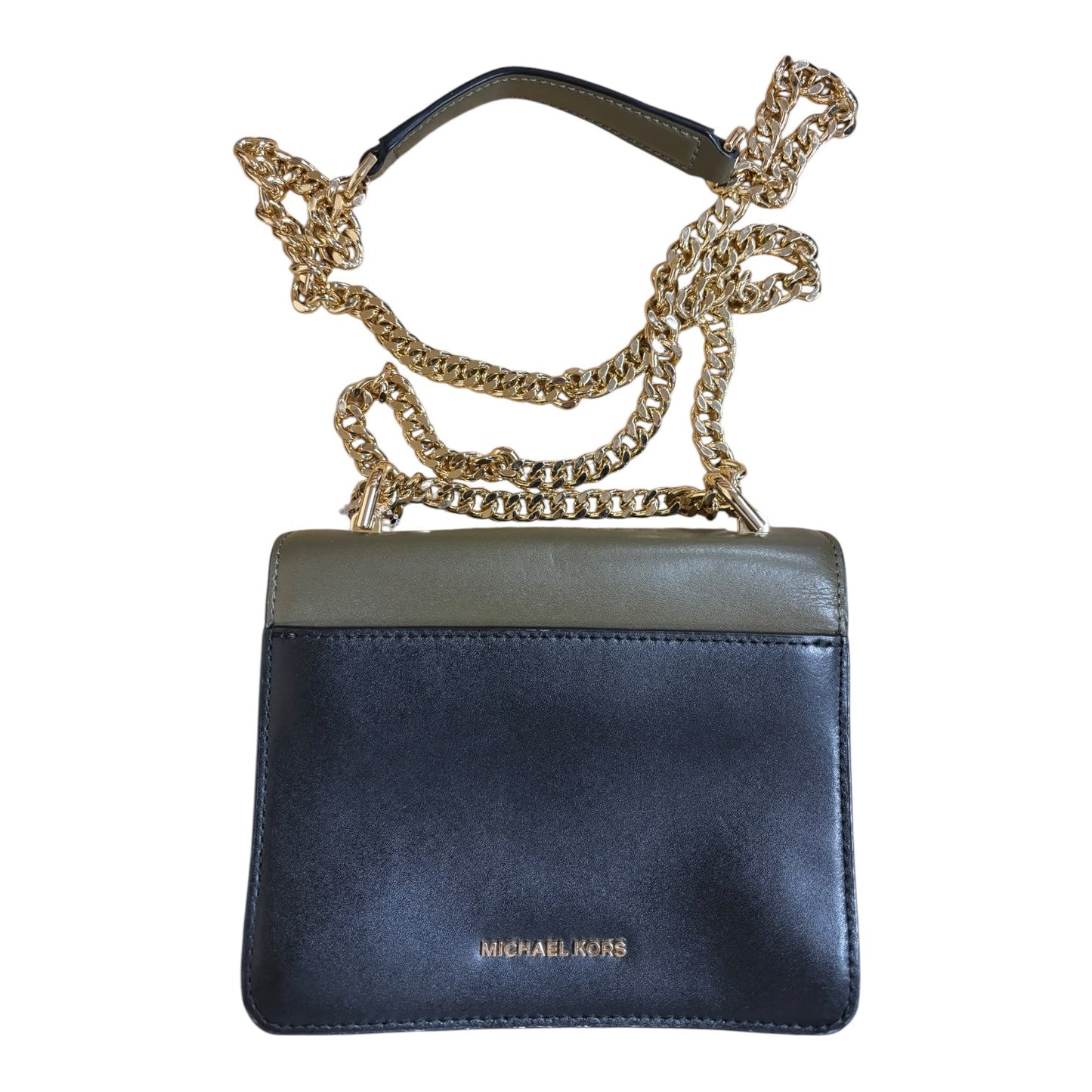 Crossbody Designer By Michael Kors In Green & White, Size:Small