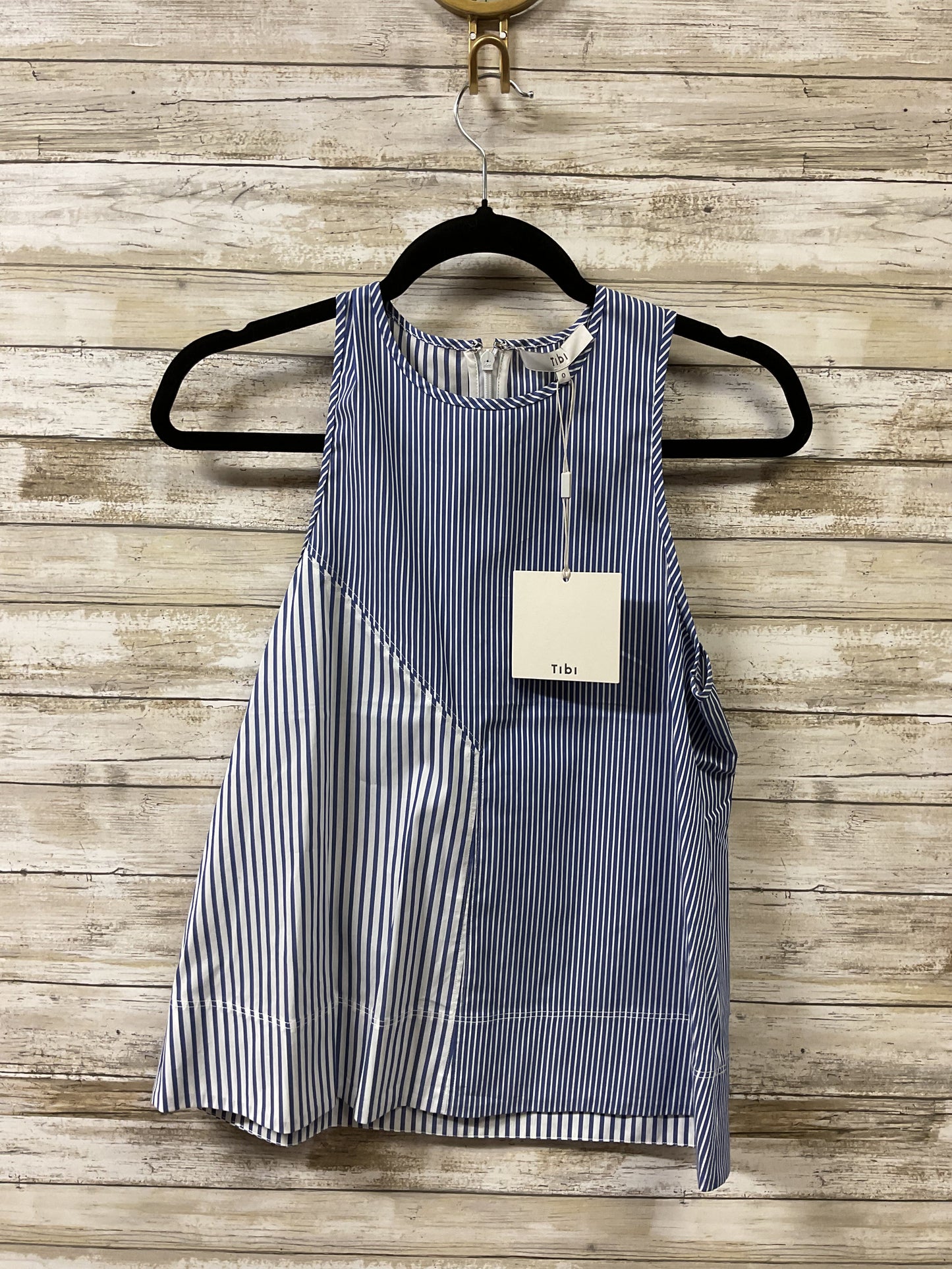 Top Sleeveless By Tibi In Blue & White, Size:0