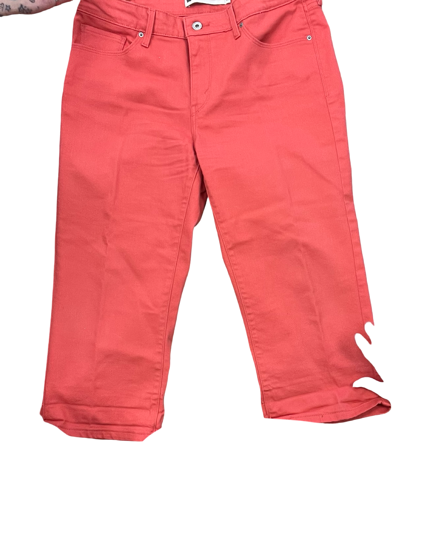 Jeans Cropped By Levis In Red Denim, Size:10