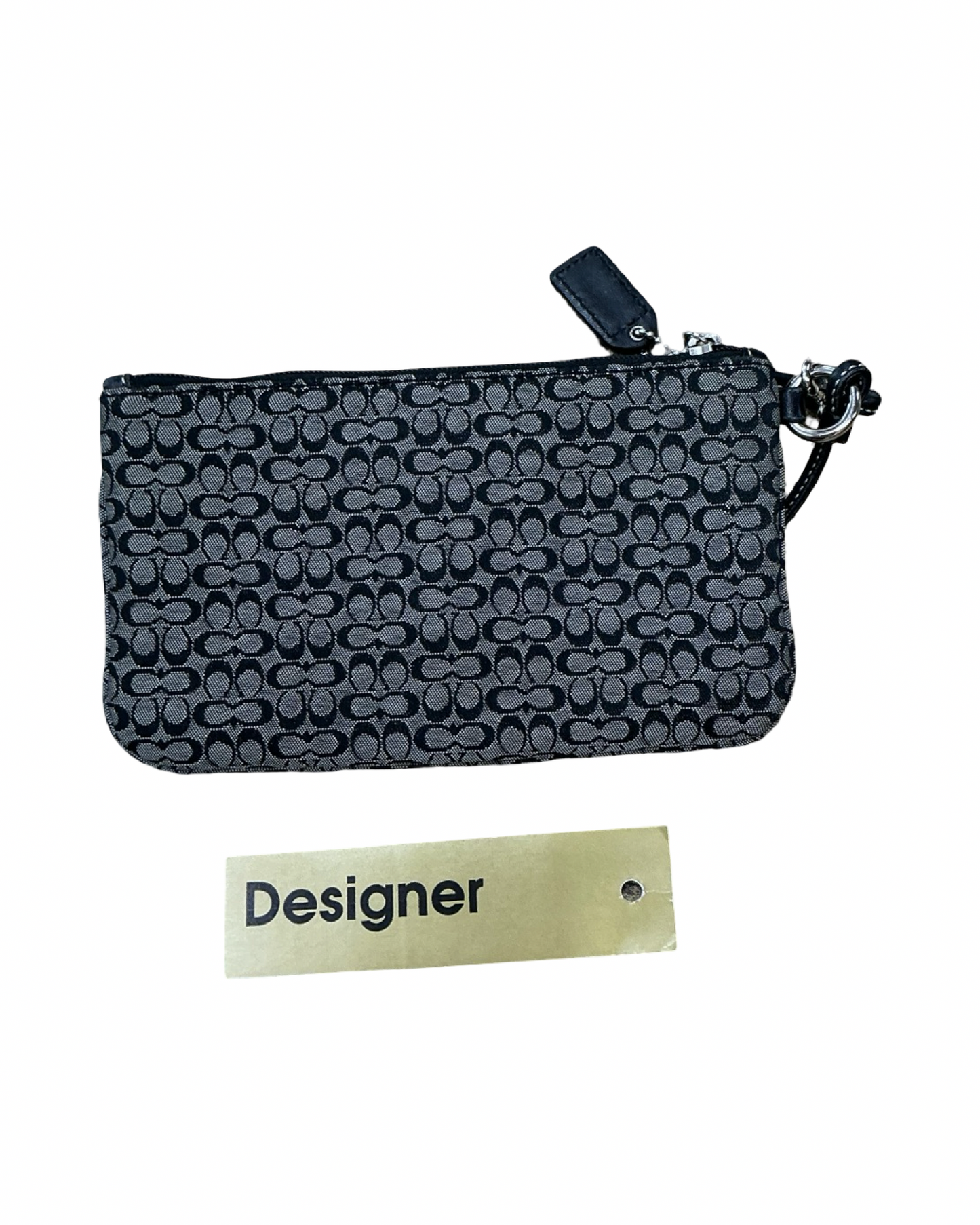 Wristlet Designer By Coach In Black & Grey, Size:Small