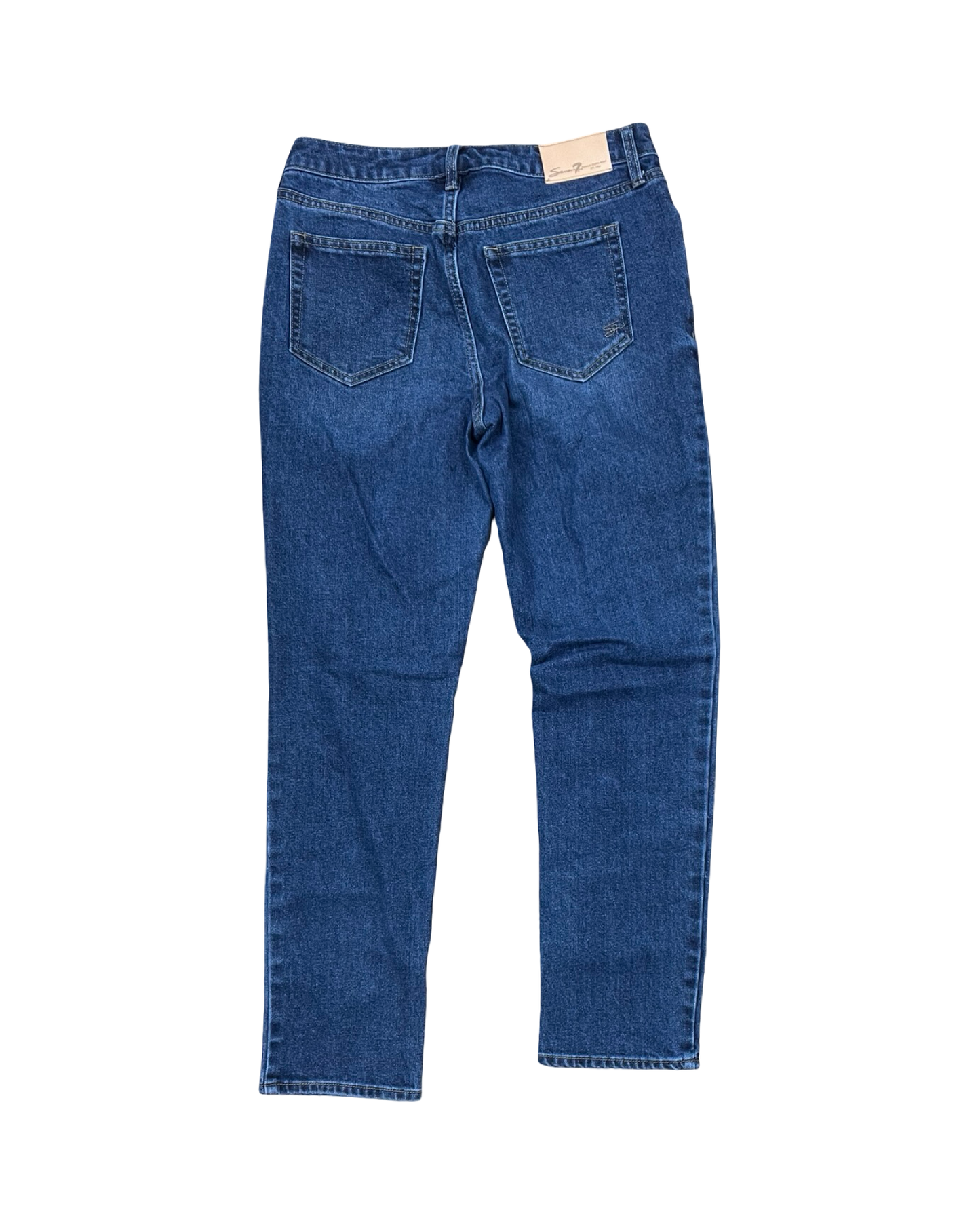 Jeans Straight By Seven 7 In Blue Denim, Size:4