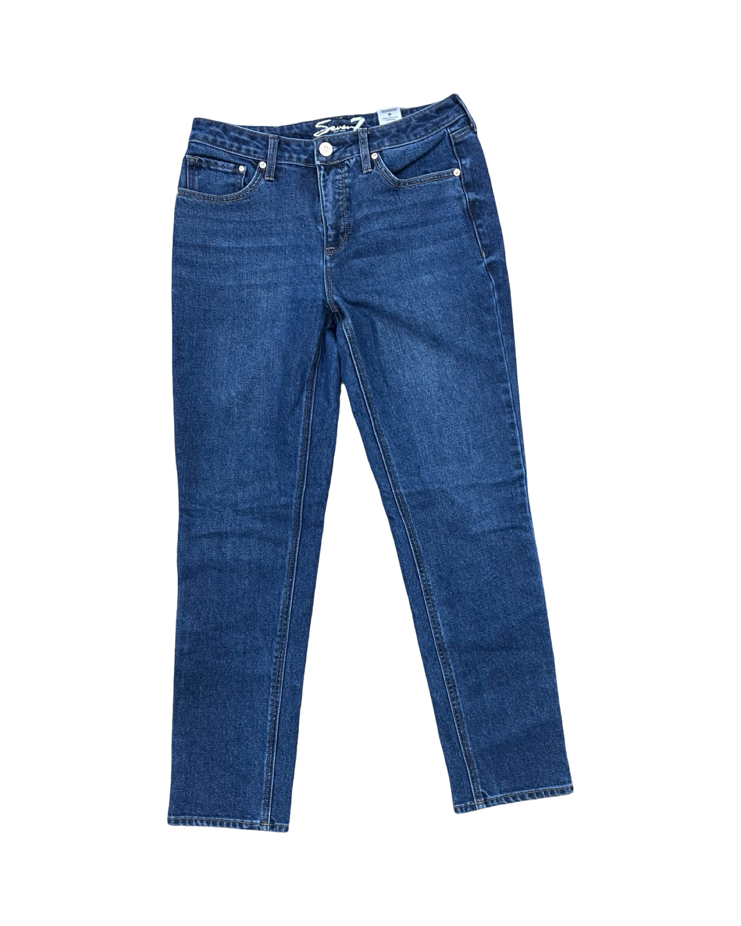 Jeans Straight By Seven 7 In Blue Denim, Size:4