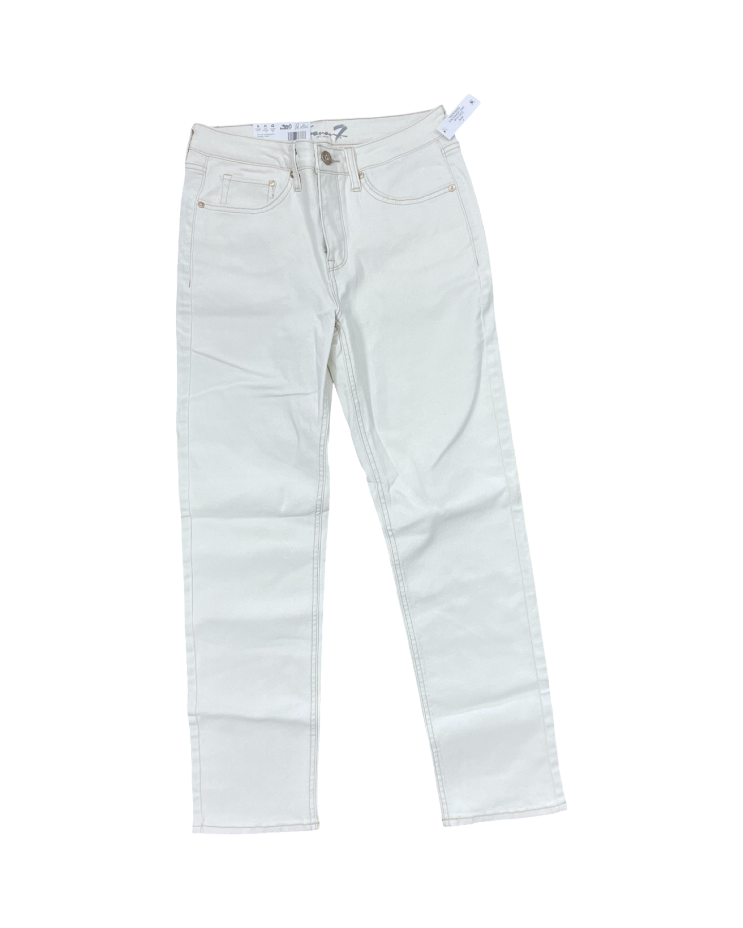 Jeans Straight By Seven 7 In Cream, Size:4