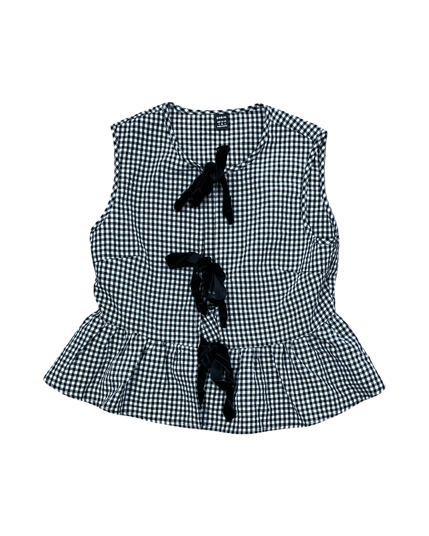 Top Sleeveless By Shein In Black & White, Size:S