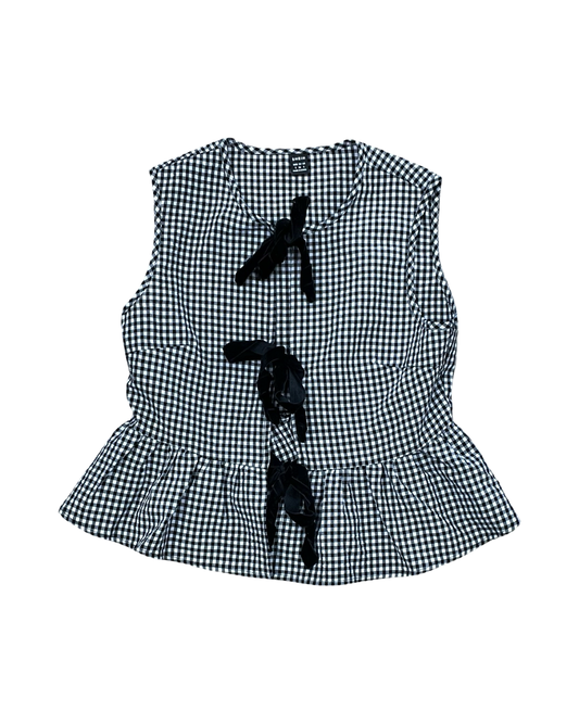 Top Sleeveless By Shein In Black & White, Size:S