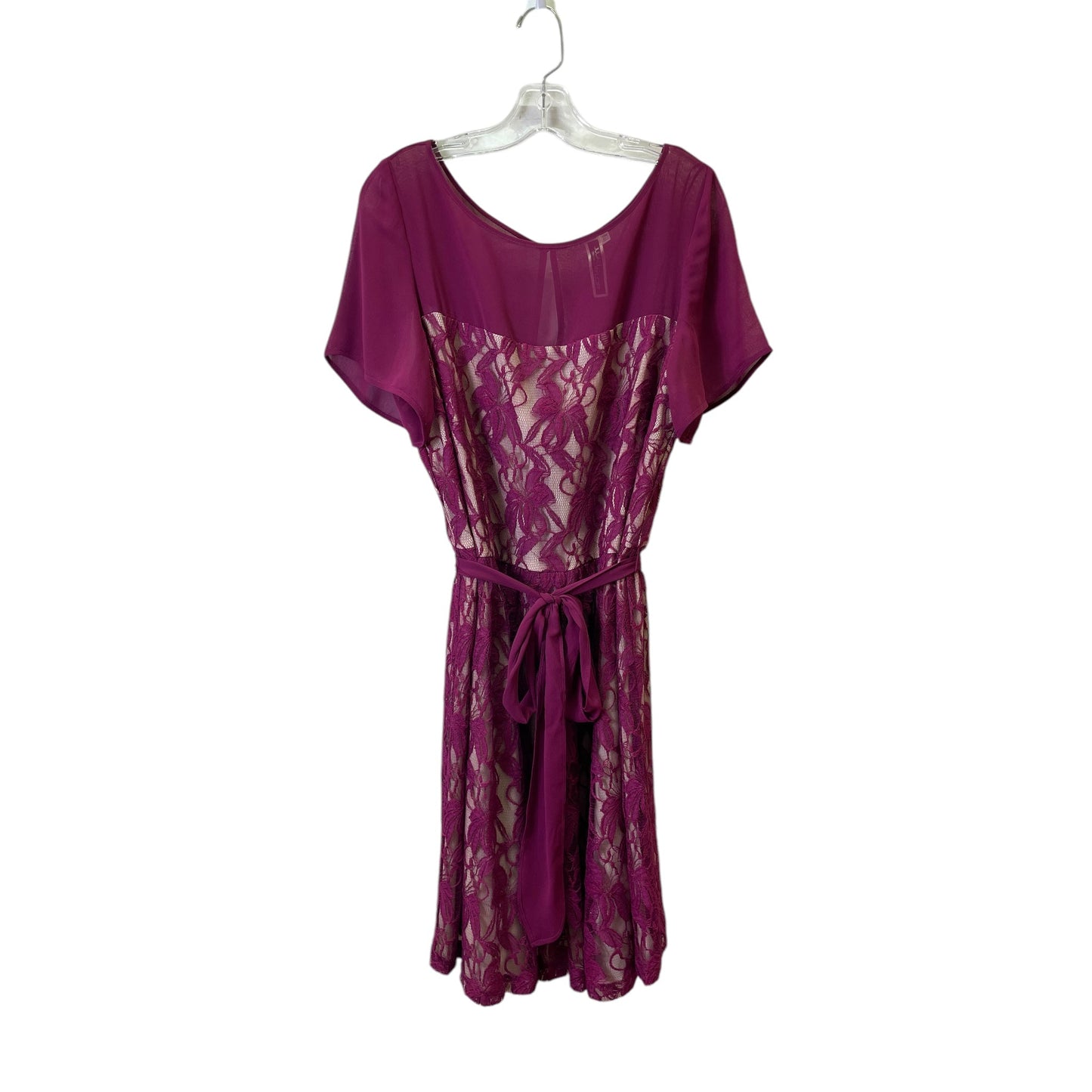 Dress Party Midi By Julian Taylor In Purple, Size:1X