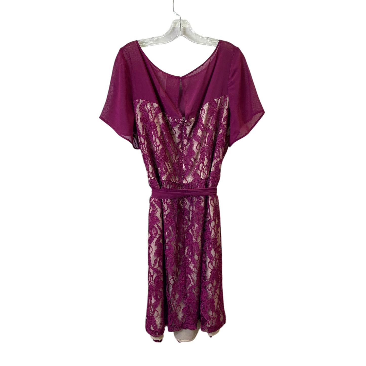 Dress Party Midi By Julian Taylor In Purple, Size:1X