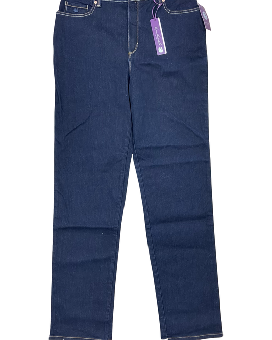 Jeans Straight By Gloria Vanderbilt In Blue Denim, Size:12L