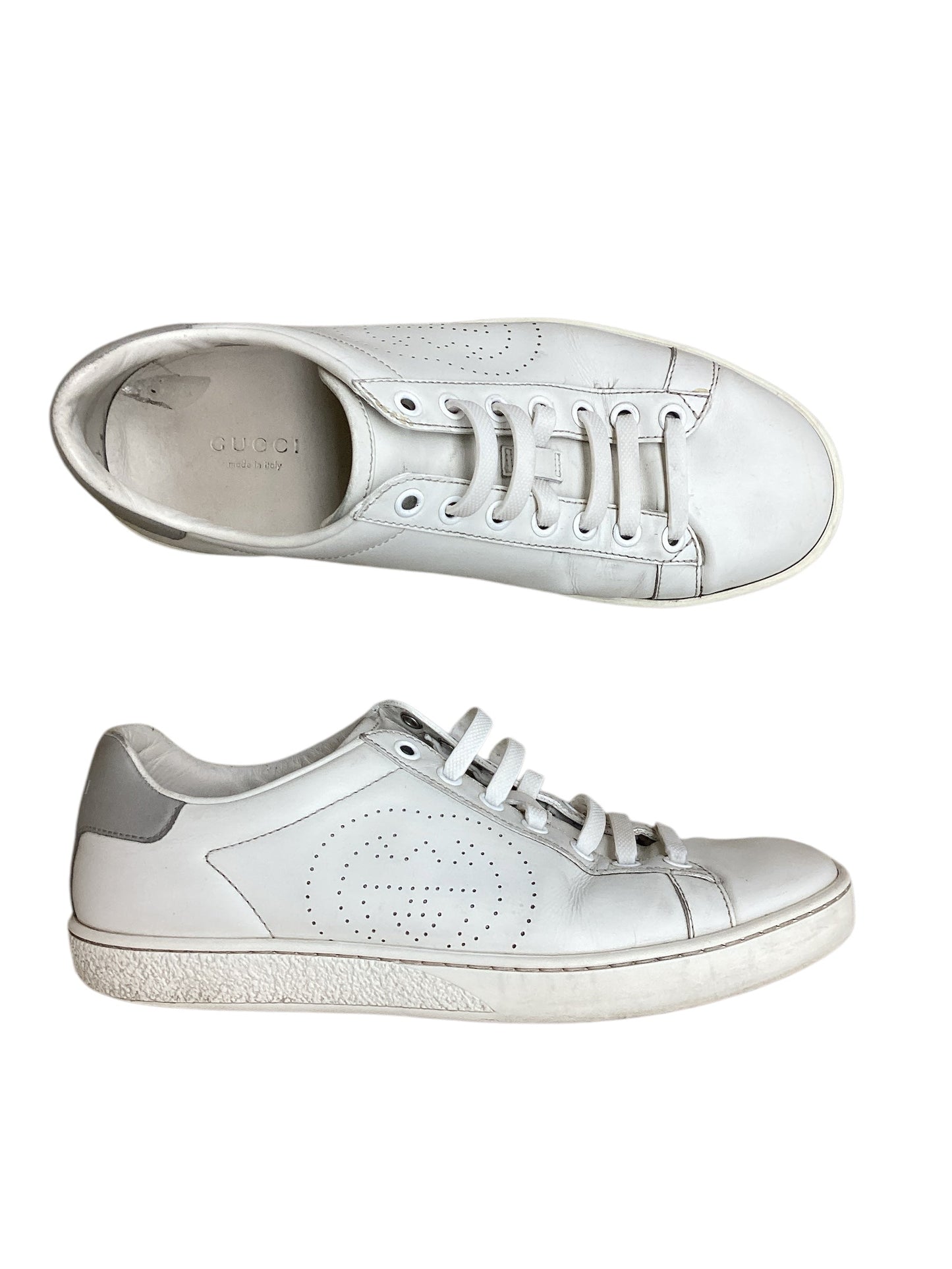 Shoes Designer By Gucci In White, Size: 7