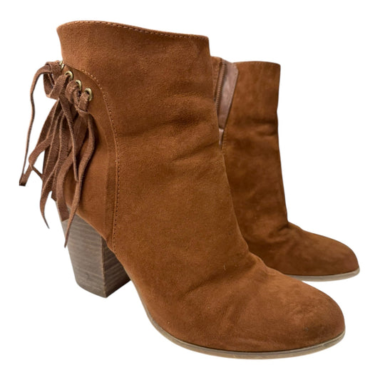 Boots Ankle Heels By Carlos By Carlos Santana In Brown, Size:8.5