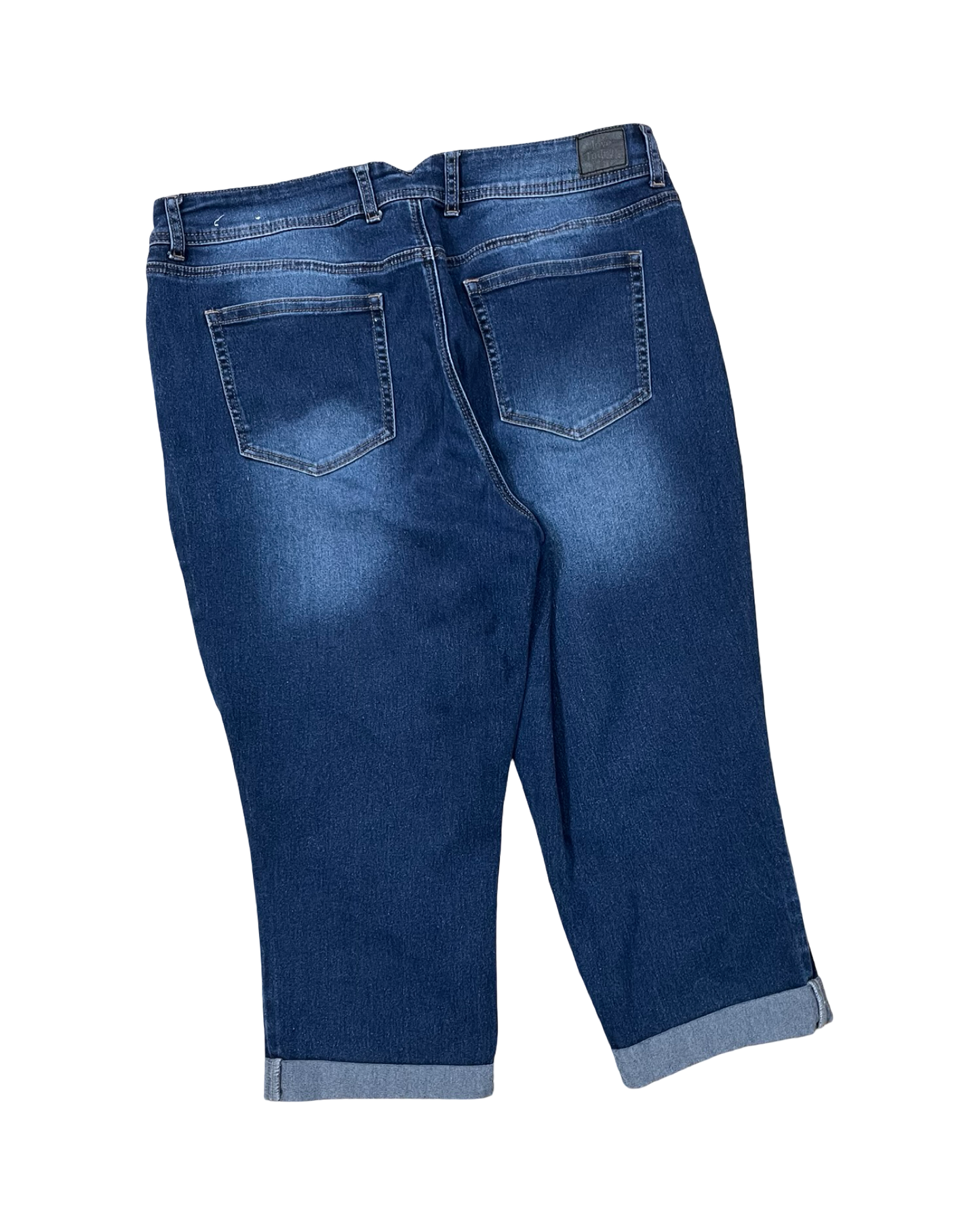 Jeans Cropped By Love Indigo In Blue Denim, Size:16