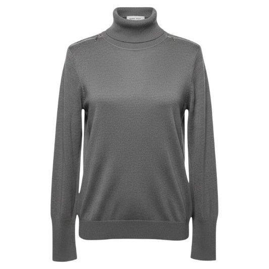 Zip Shoulder Sweater By Joseph A. In Grey, Size: L