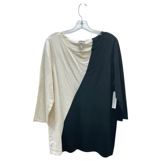 Sweater By Chicos In Black & Cream, Size:Xl