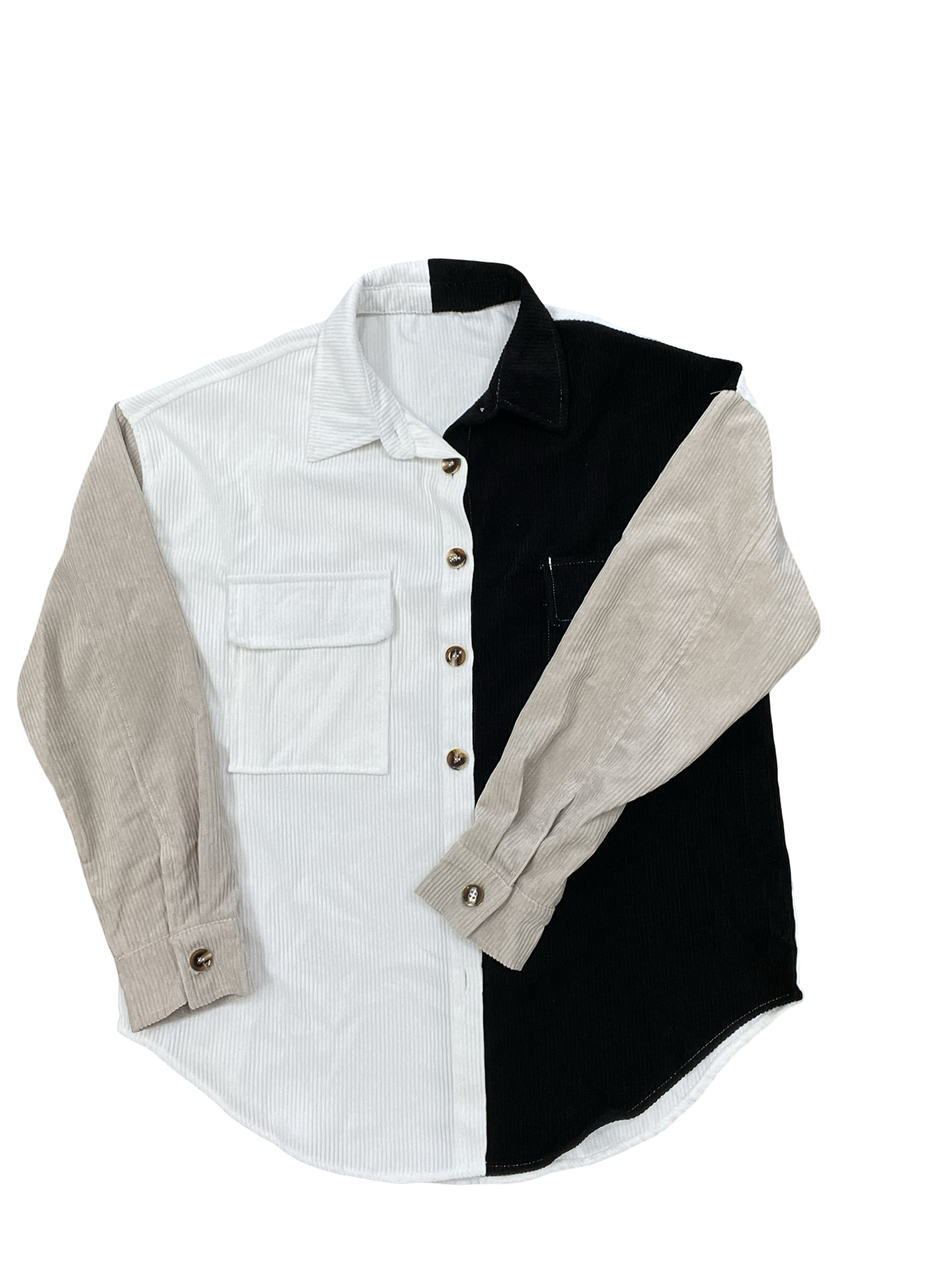 Blouse Ls By Clothes Mentor In Black & Cream, Size:M