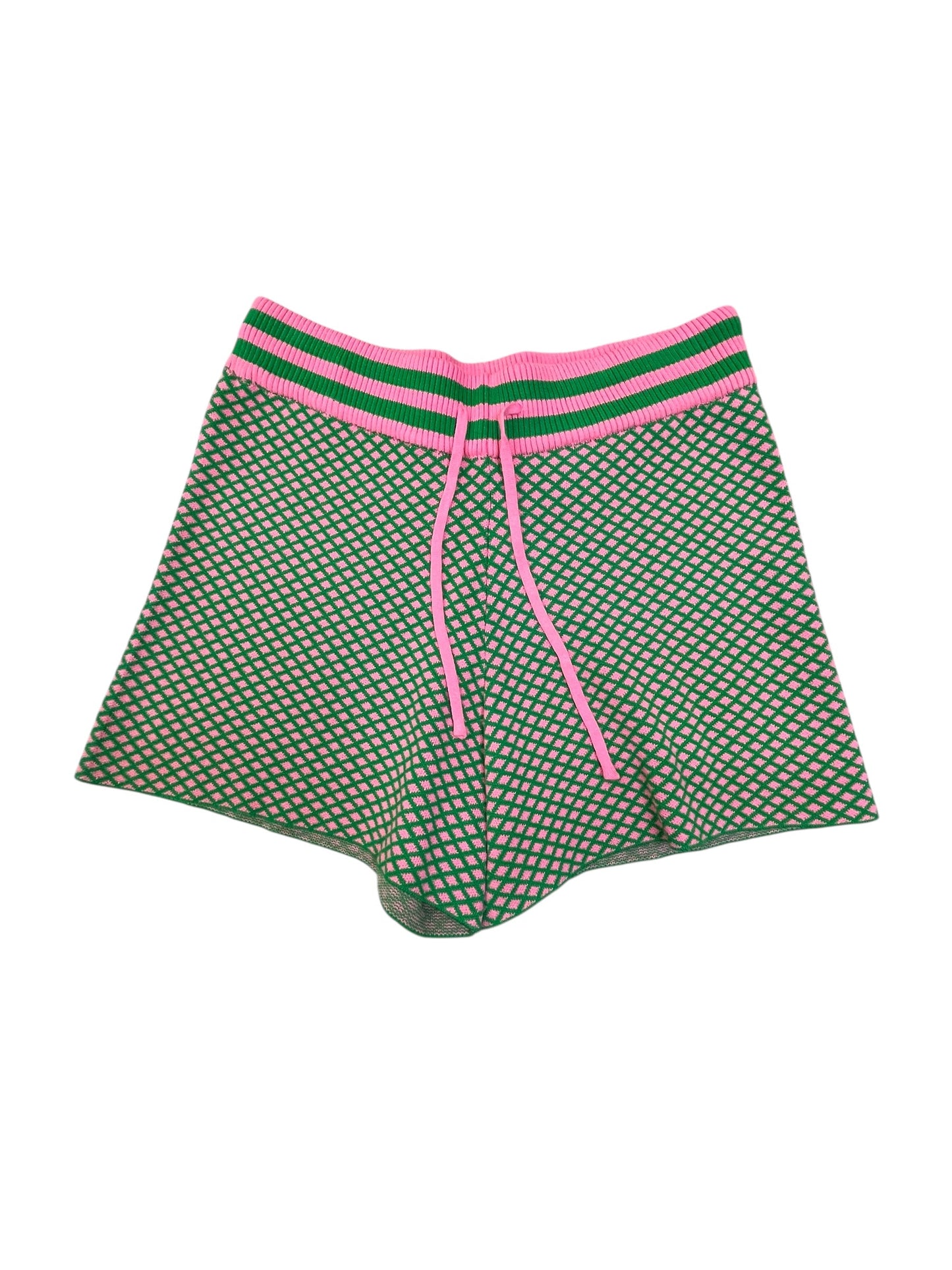 Shorts By Voy In Green & Pink, Size:L