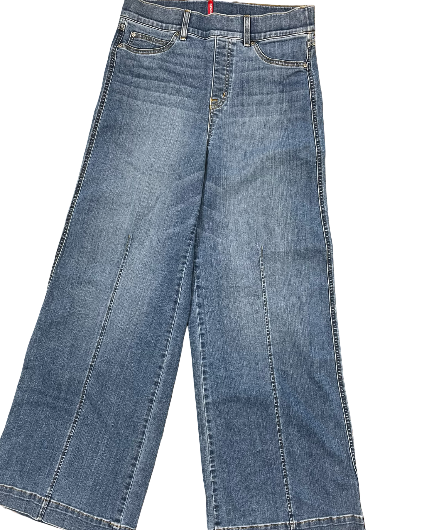 Jeans Wide Leg By Spanx In Blue Denim, Size:12
