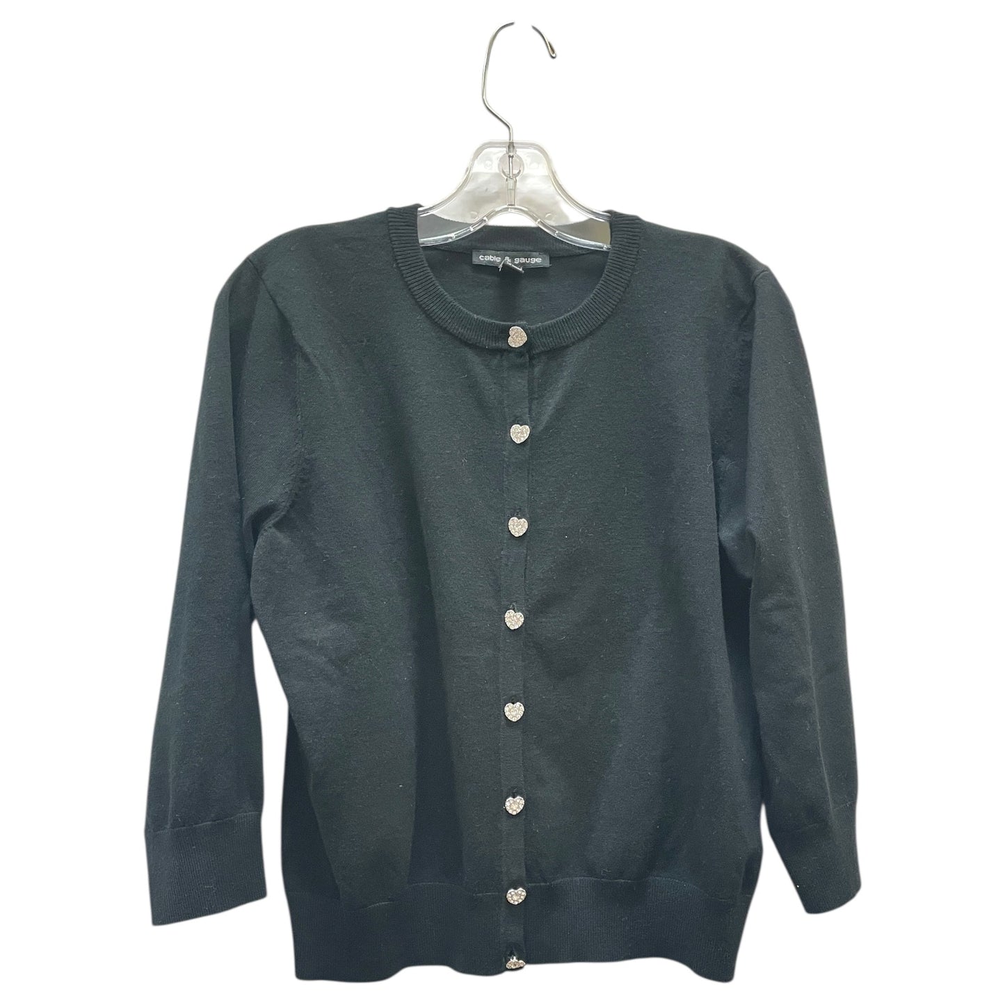 Cardigan By Cable And Gauge In Black, Size:L