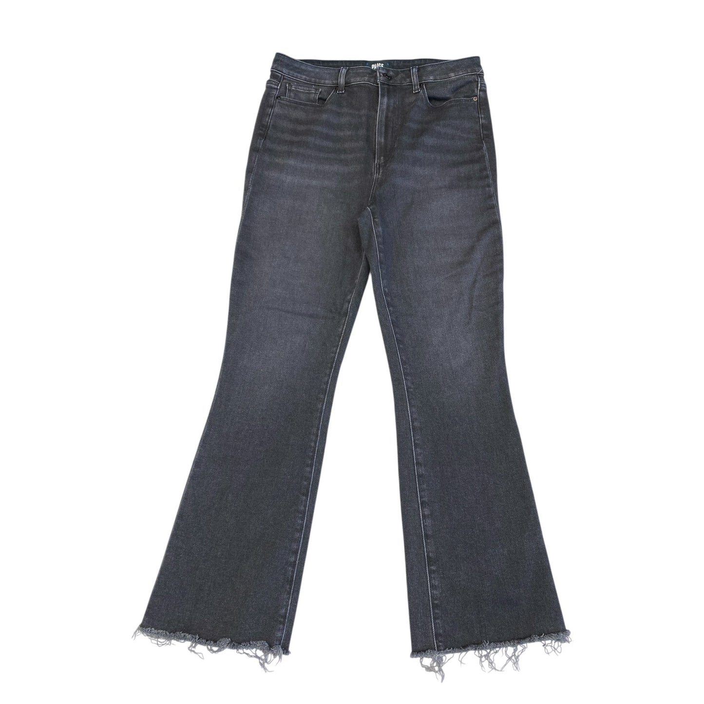 Jeans Boot Cut By Paige In Black Denim, Size:12