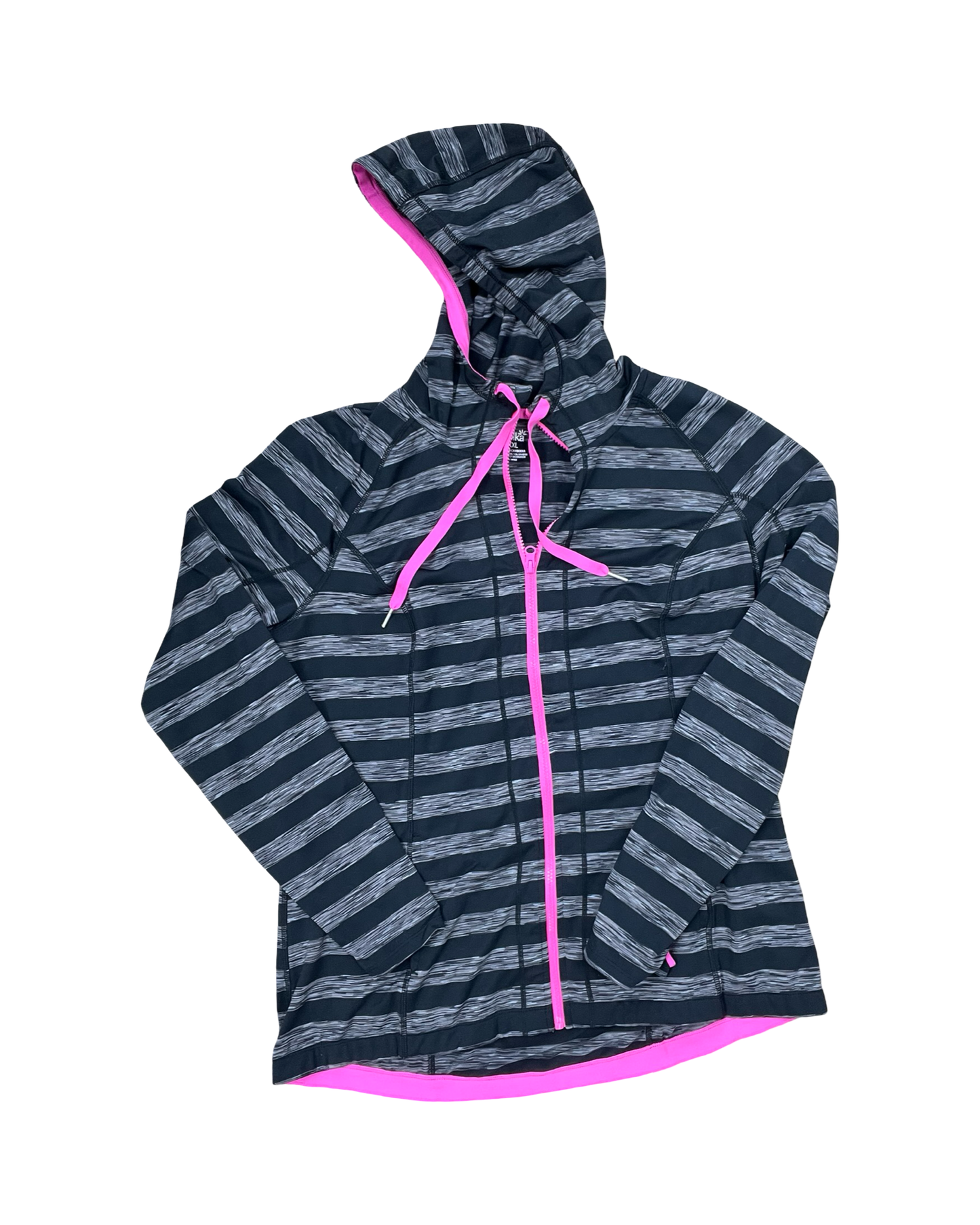 Athletic Jacket By Lukka In Black & Grey, Size:1X