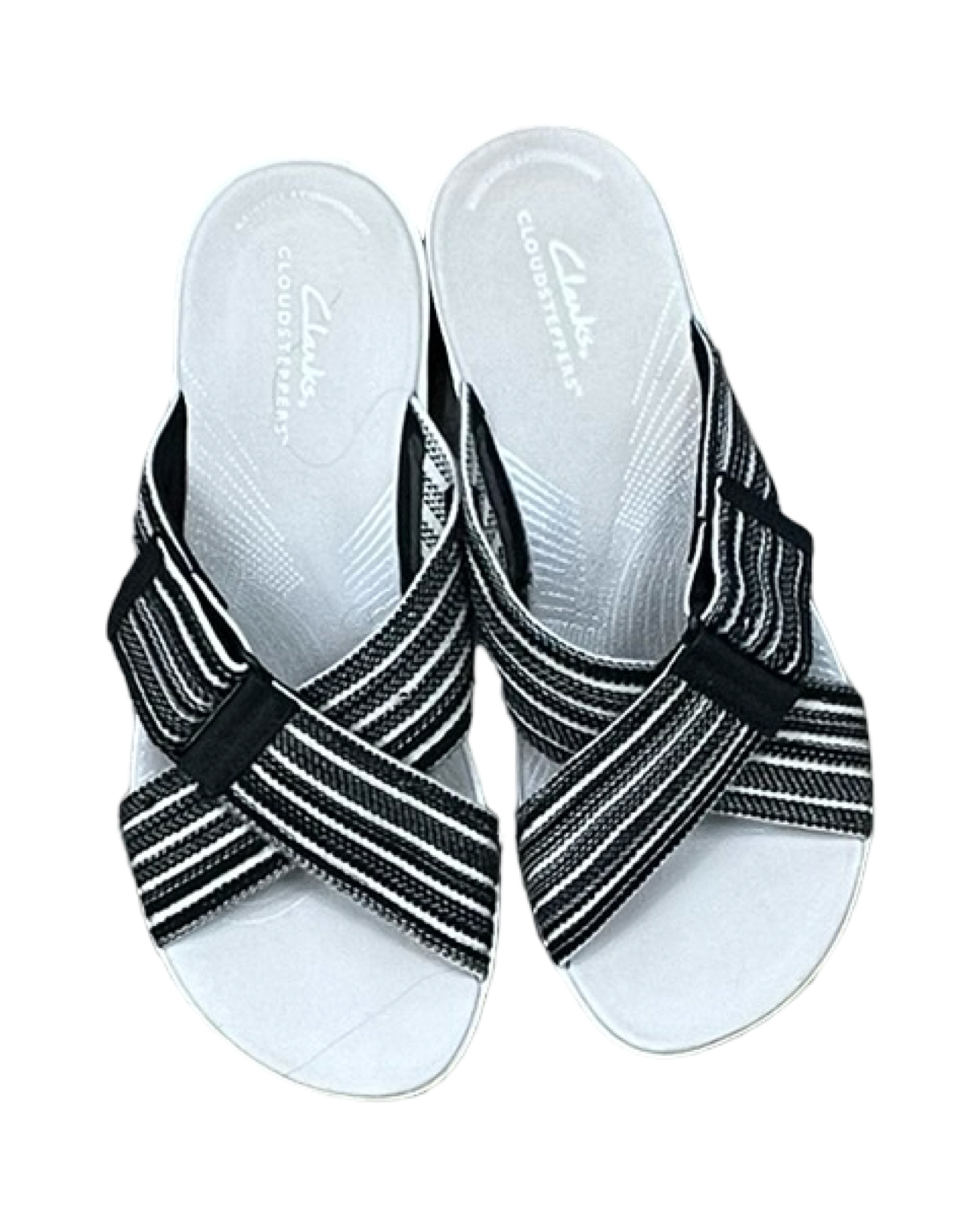 Sandals Flats By Clarks In Black & Tan, Size:8