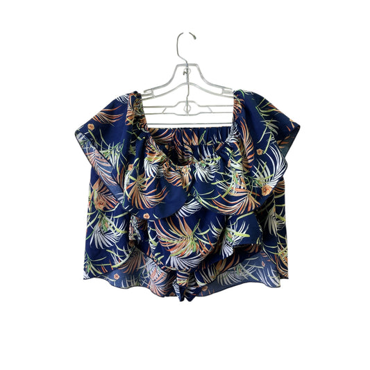 Shorts Set By Shein In Blue, Size:2X