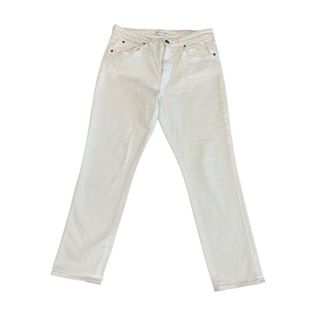 Jeans Straight Designer By SLVRLAKE In Cream Denim, Size:12