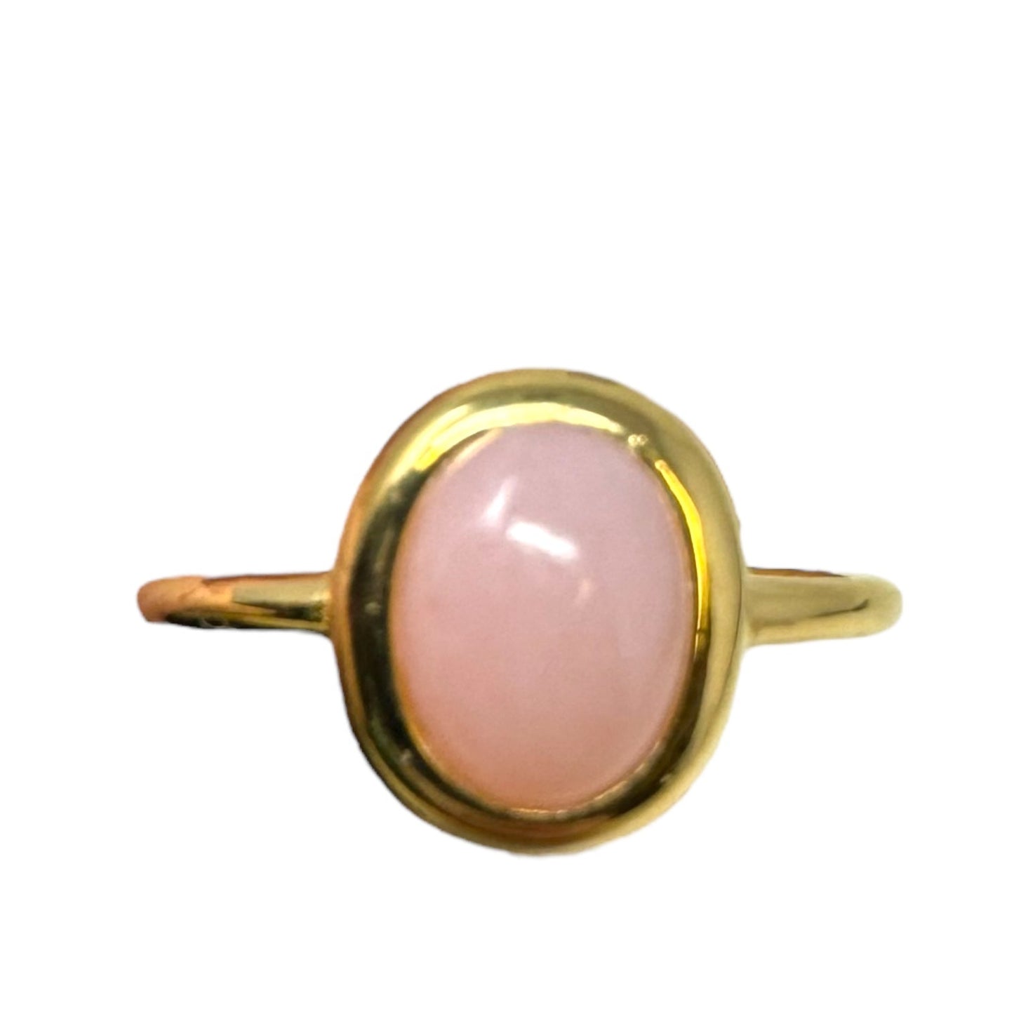 Pink Opal & Gold Over 925 Sterling Silver Ring Unbranded, Size: 7