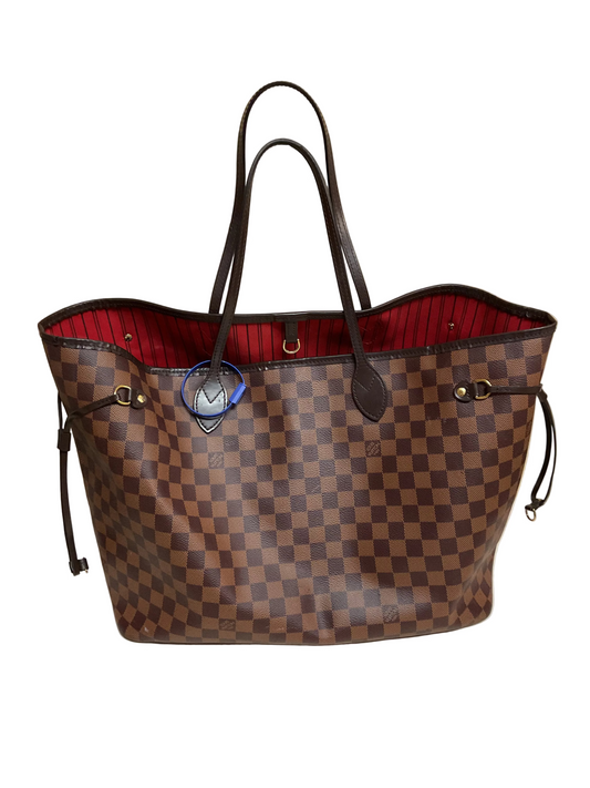 Handbag Luxury Designer By Louis Vuitton In Checkered Pattern, Size:Large