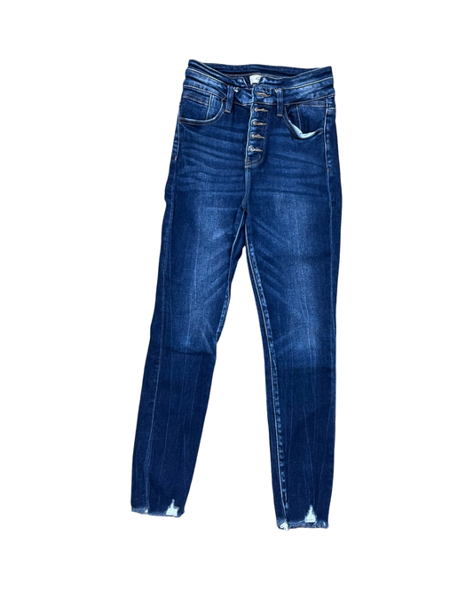 Jeans Skinny By Kancan In Blue Denim, Size:0